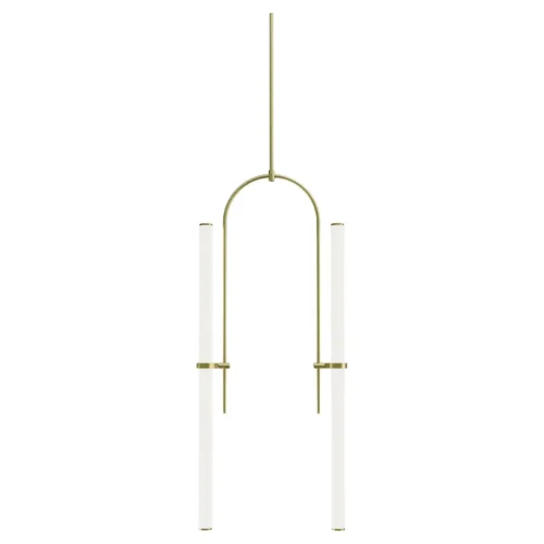 Light Object 024 Pendant with 2 Light Tubes in Brass by Naama Hofman 1