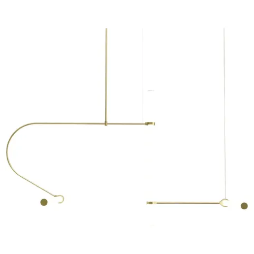 Tube Pendant 02 with 3 Light Tubes in Brass by Naama Hofman 1