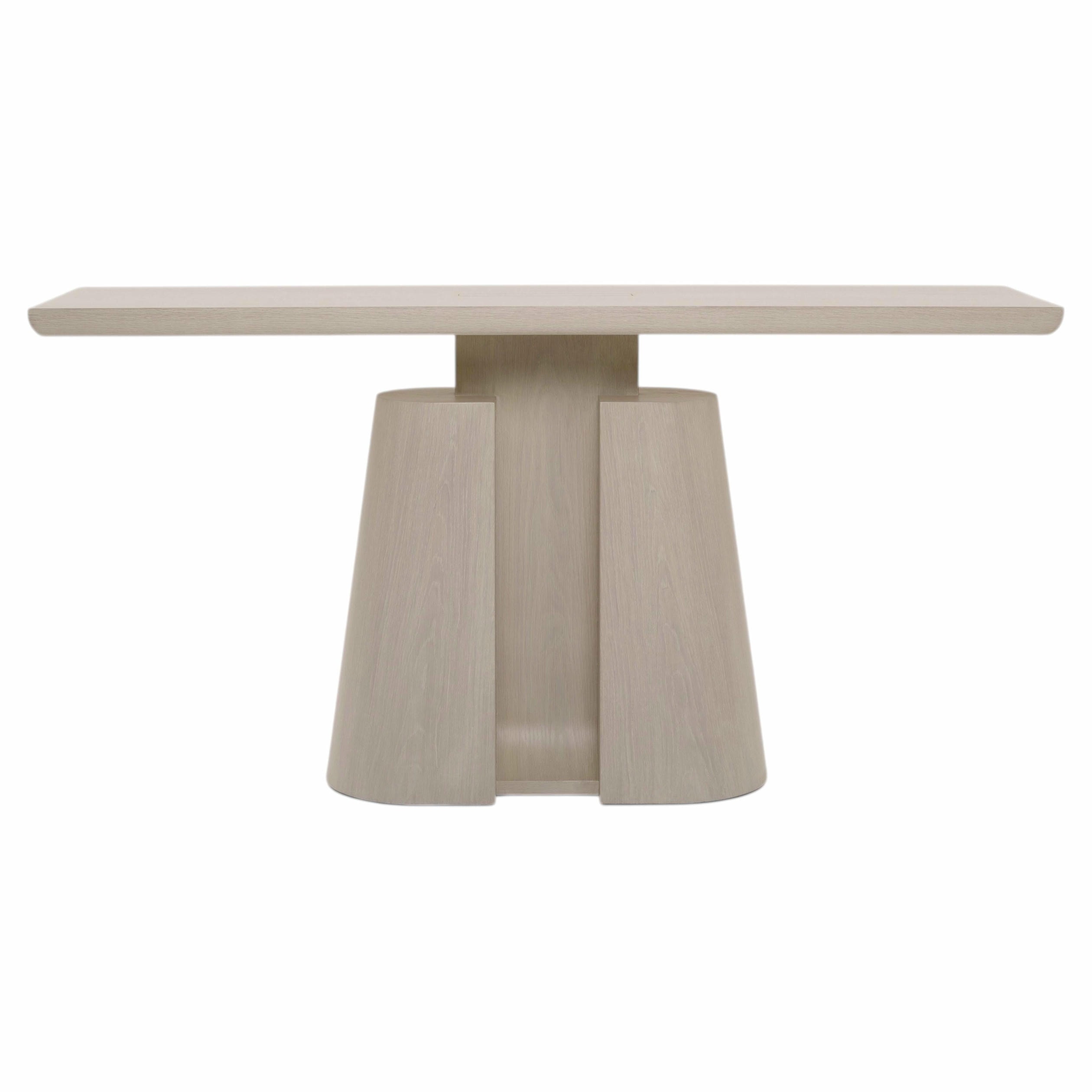 Achilles Console Table in Bleached Oak by OZA Design 1