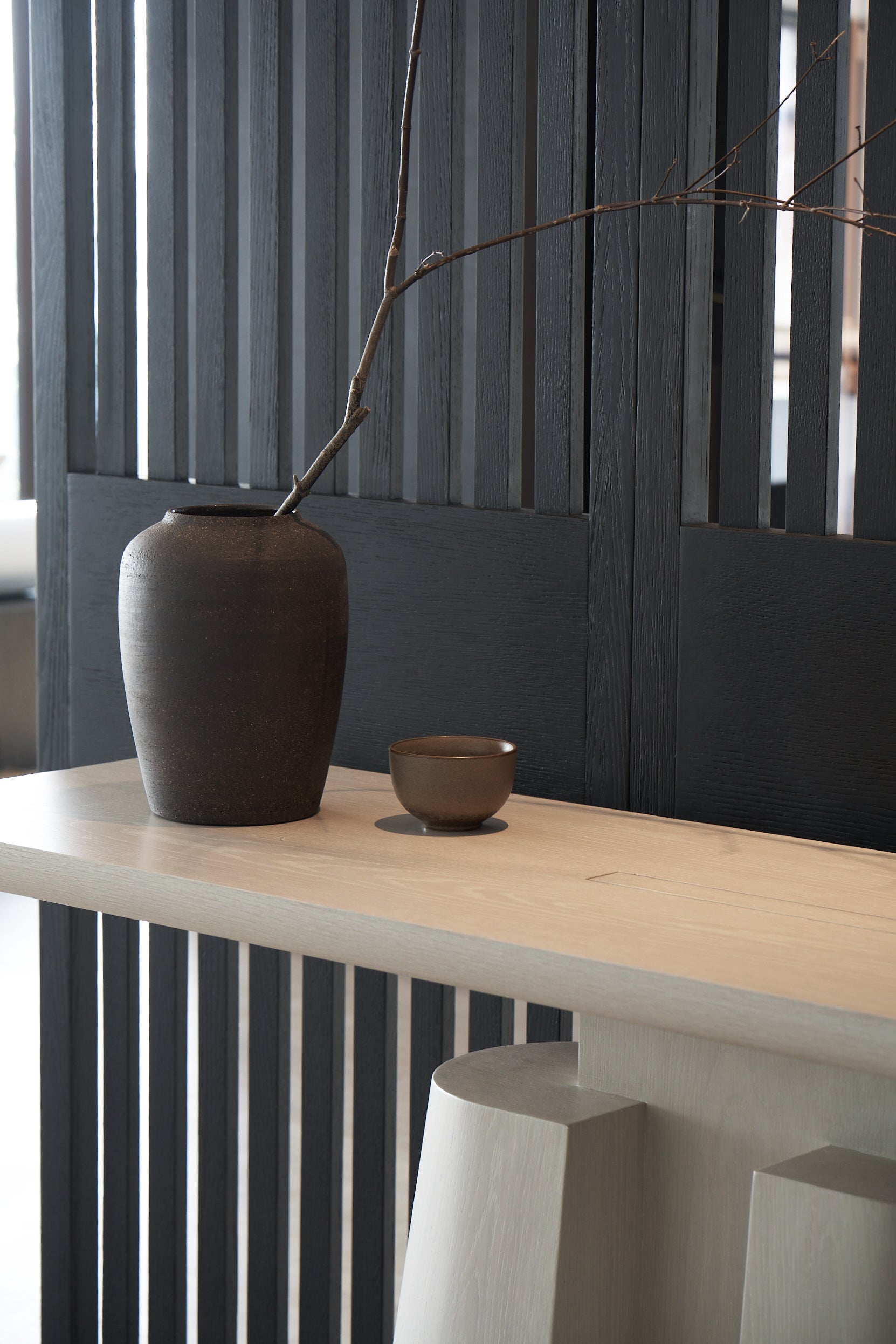 Achilles Console Table in Bleached Oak by OZA Design 7