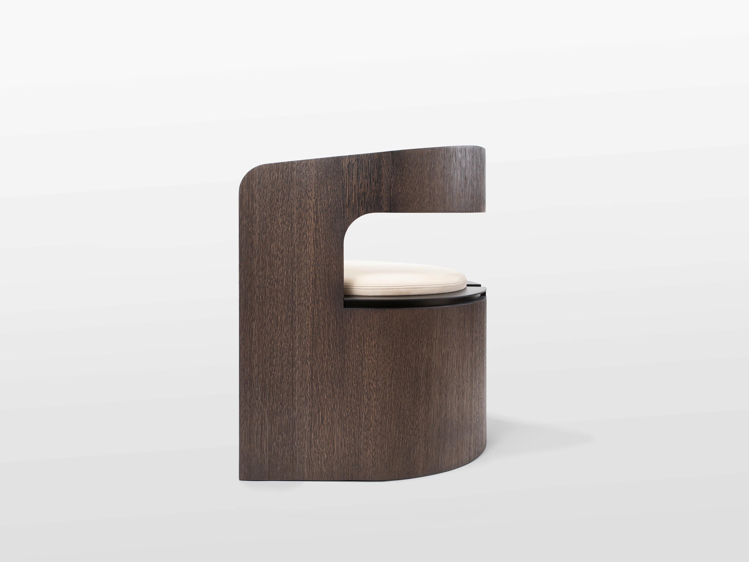 Aeneas Lounge Chair in Stained Oak Patinated Bronze Leather by OZA Design 3