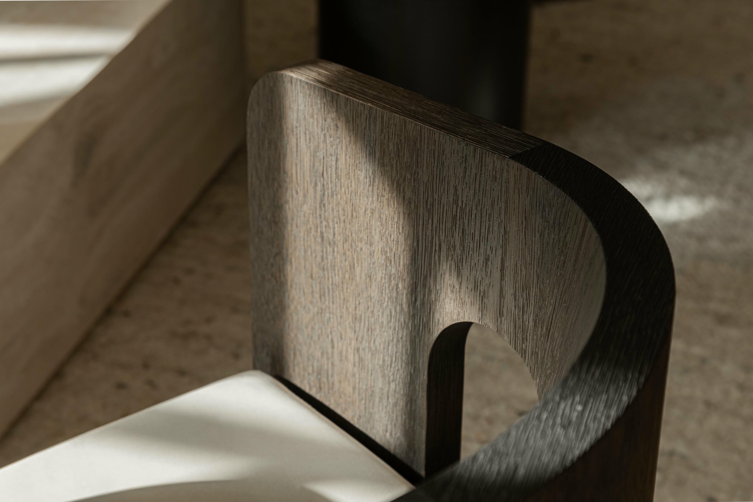 Aeneas Lounge Chair in Stained Oak Patinated Bronze Leather by OZA Design 8