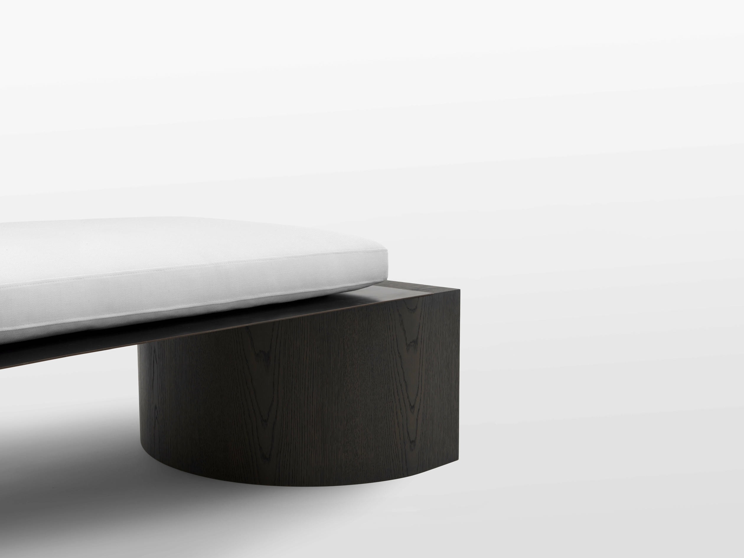 Athena Daybed in Mid Brown Stained Oak Raw Iron Linen Fabric by OZA Design 4