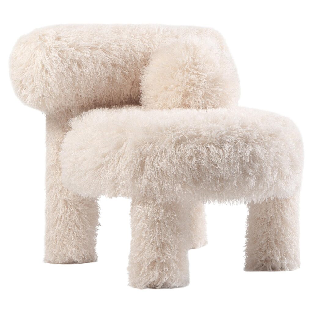 Azur Cotonneux Faux Fur Gropius CS1 Low Chair Fluffy Edition by NOOM 1