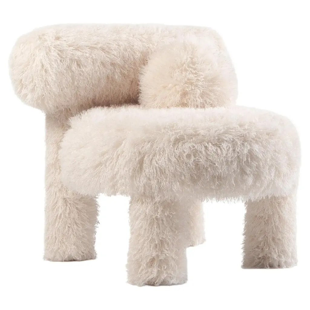 Azur Cotonneux Faux Fur Gropius CS1 Low Chair Fluffy Edition by NOOM 1