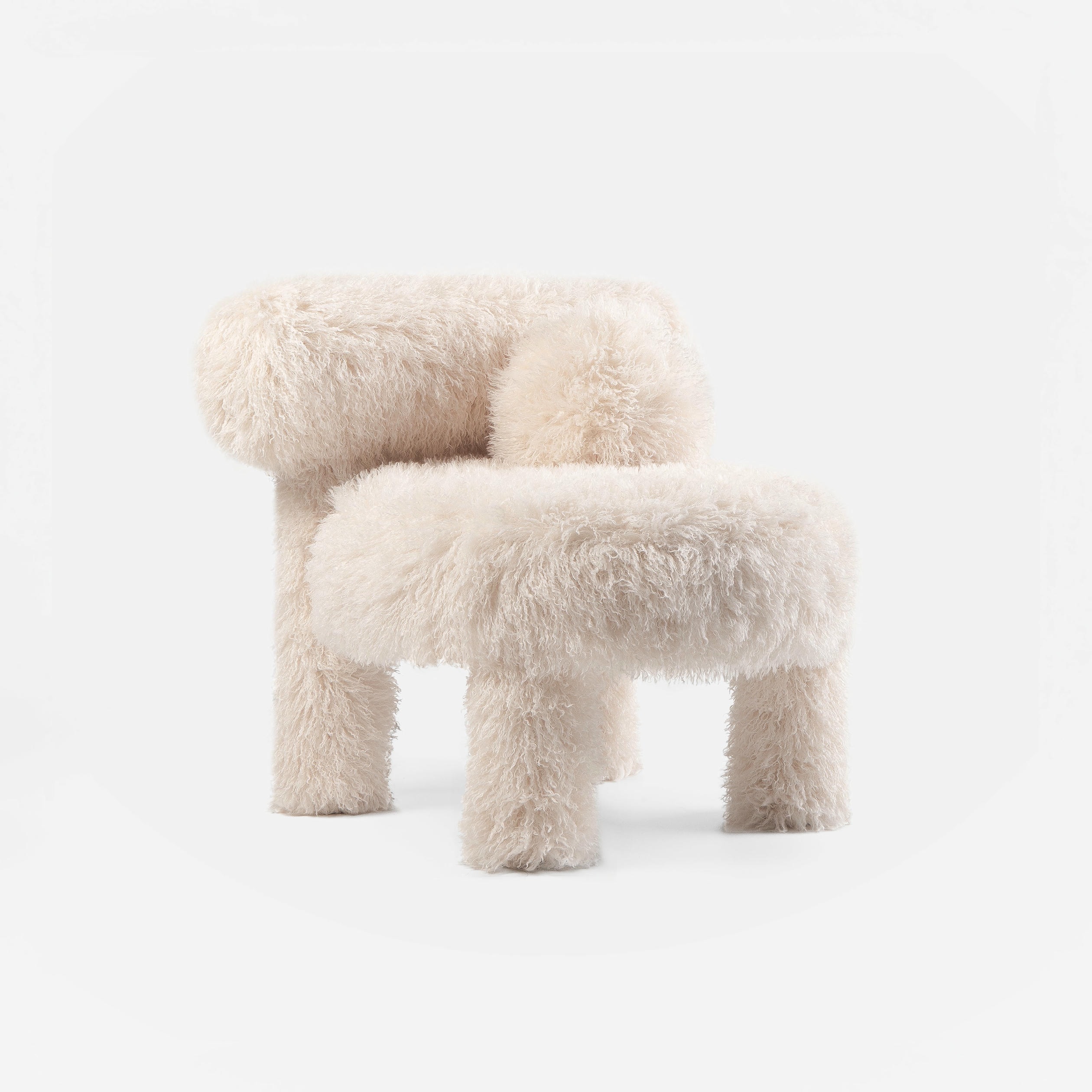 Azur Cotonneux Faux Fur Gropius CS1 Low Chair Fluffy Edition by NOOM 2