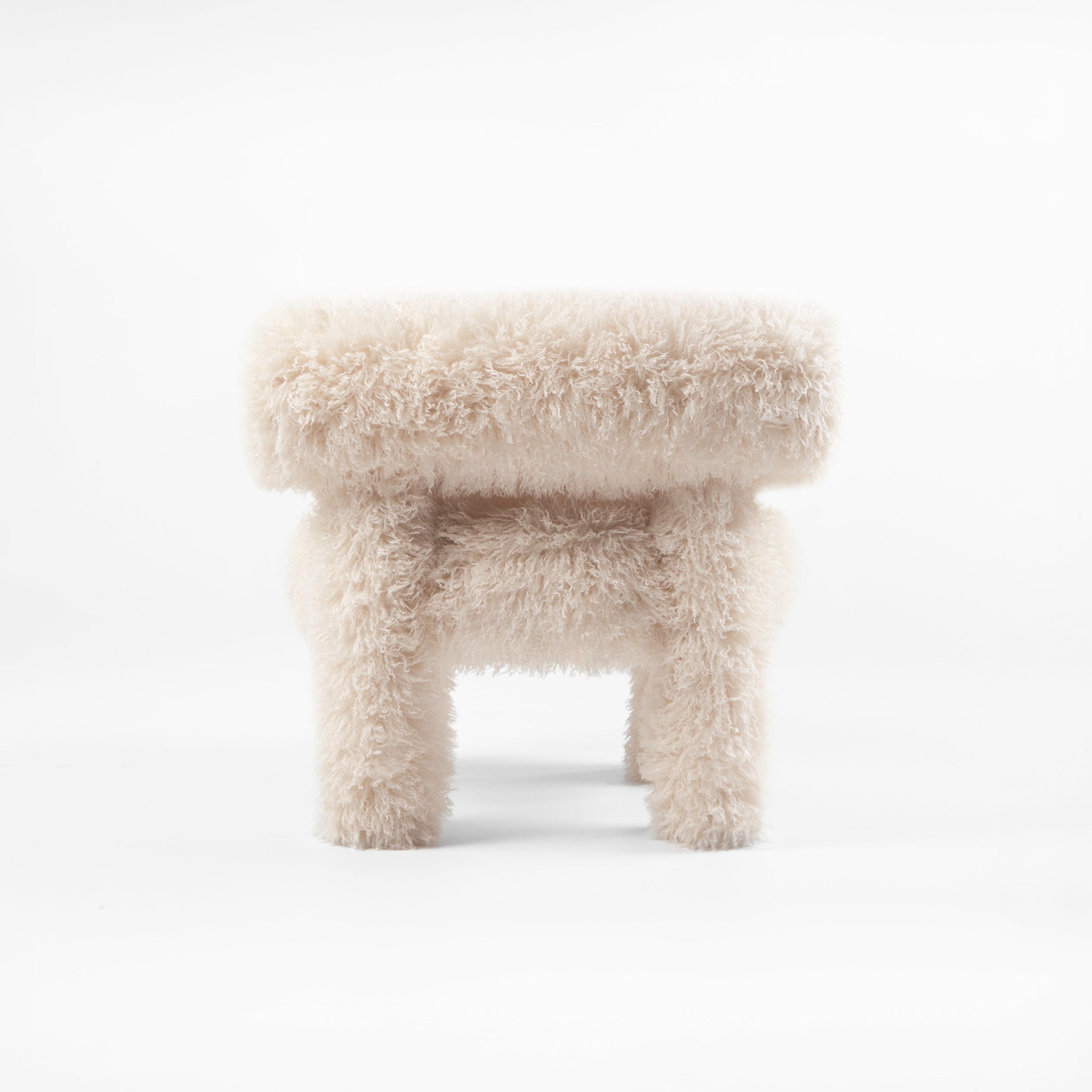 Azur Cotonneux Faux Fur Gropius CS1 Low Chair Fluffy Edition by NOOM 4