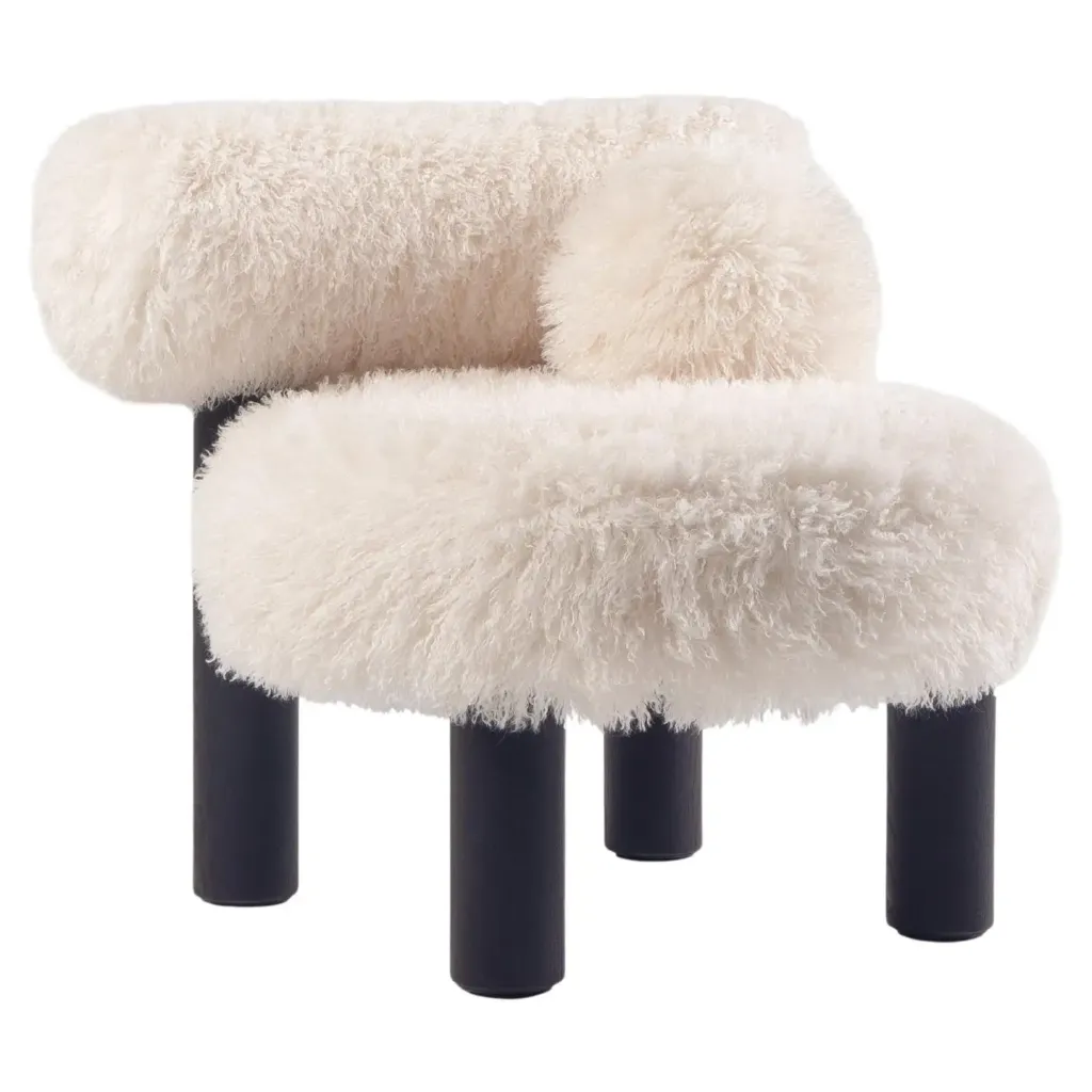 Azur Cotonneux Faux Fur Gropius CS2 Low Chair Fluffy Edition by NOOM 1