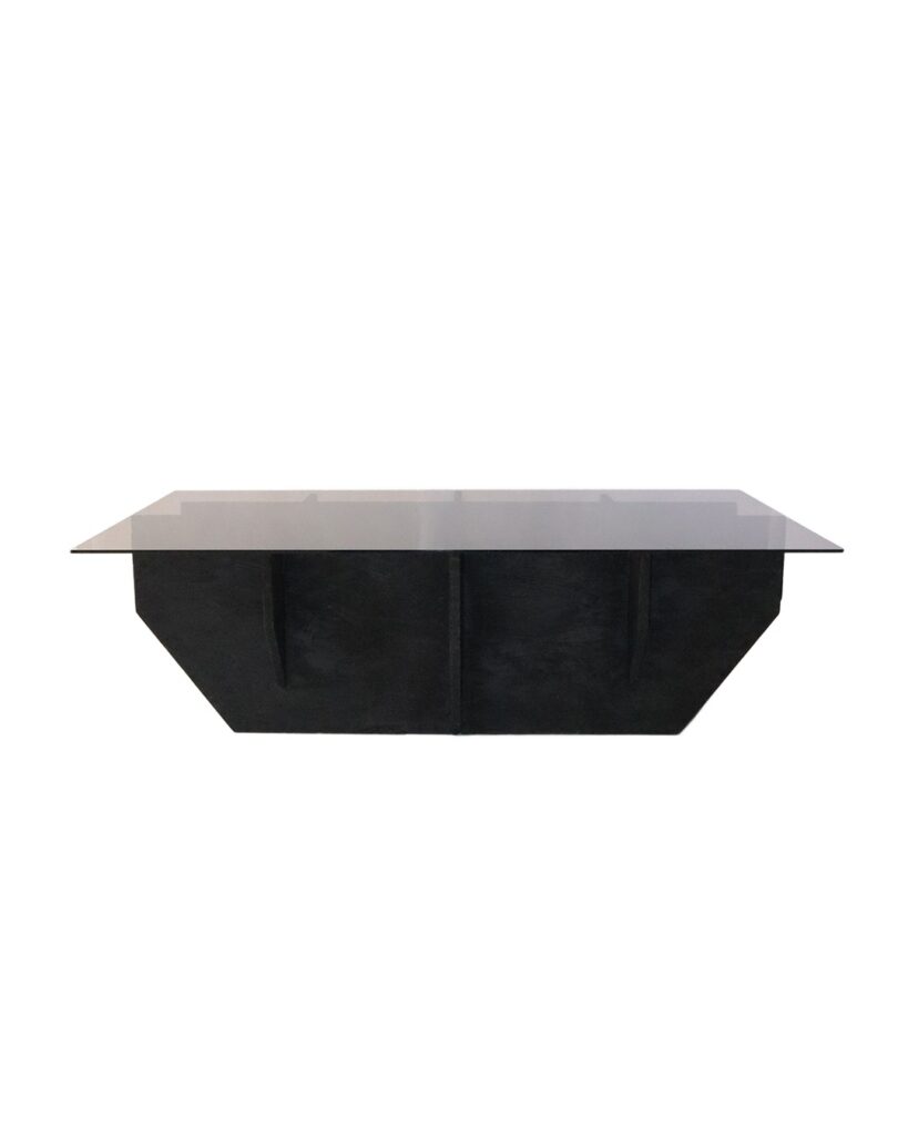 Black Coal Coffee Table, OSB and a Smoked Glass, Furniture by Arthur Bitsch 1