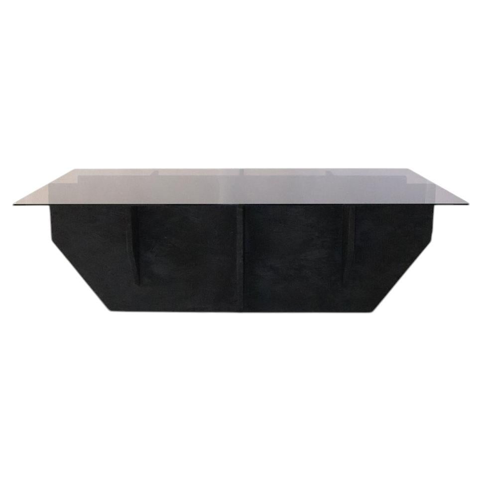 Black Coal Coffee Table OSB and a Smoked Glass Furniture by Arthur Bitsch 1