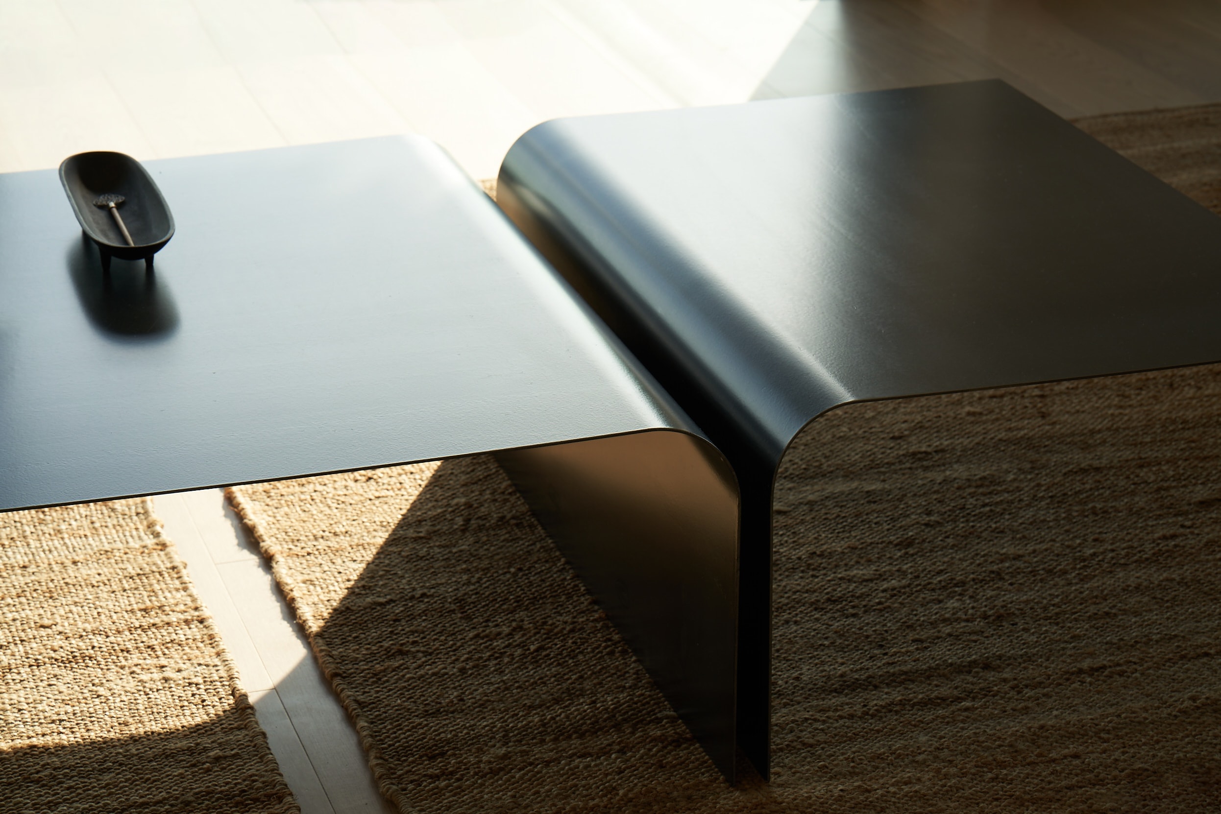 Enyo Coffee Table in Travertine & Blackened Brass by OZA Design 8