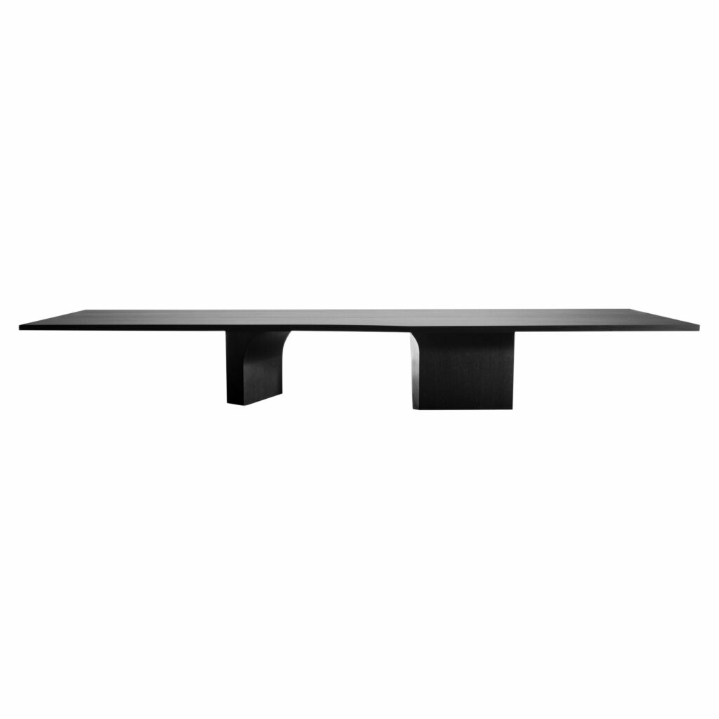 L K2519 Contemporary Sculptural Monolithic Oak Dining Table by Isac Elam Kaid 1