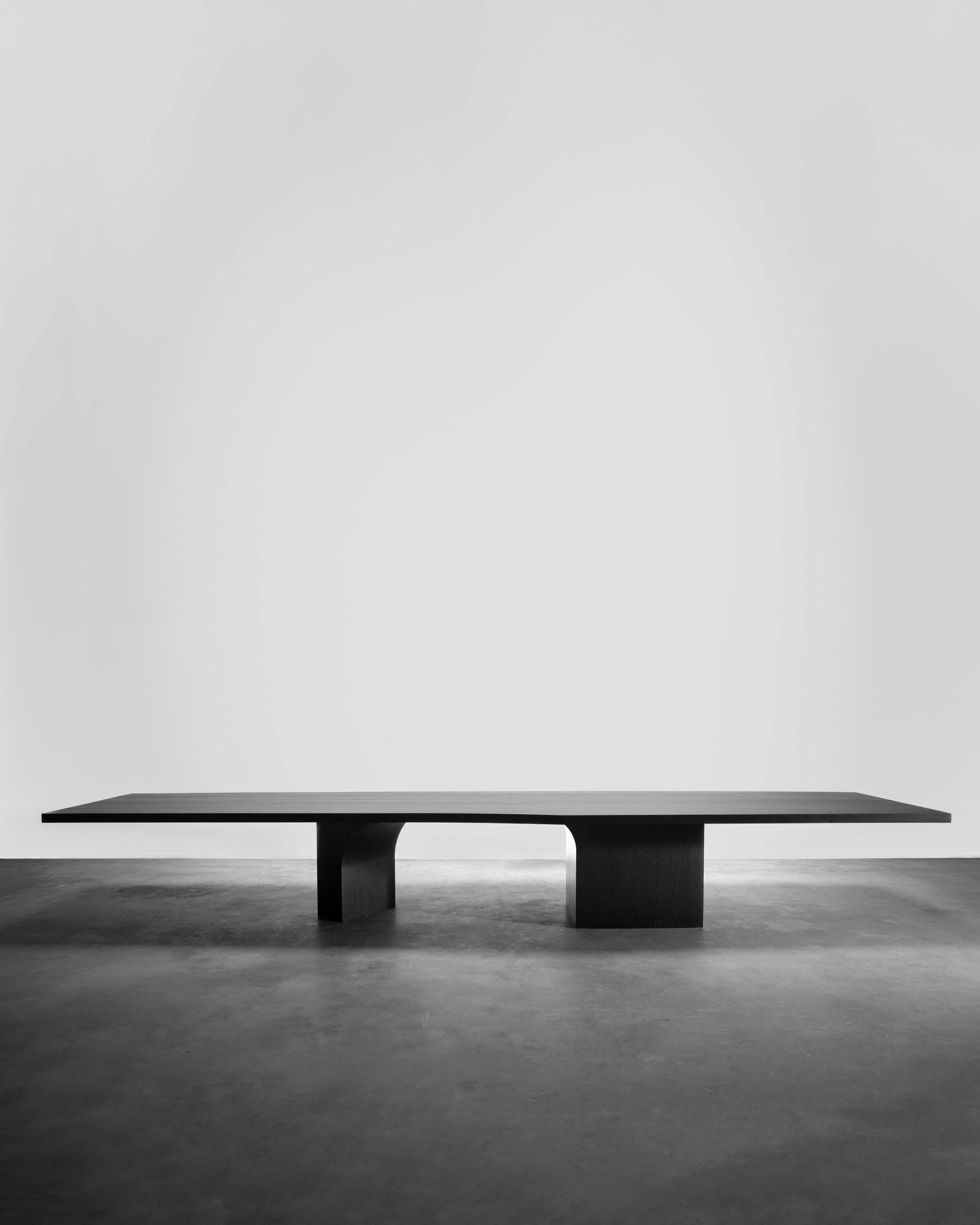 L K2519 Contemporary Sculptural Monolithic Oak Dining Table by Isac Elam Kaid 9