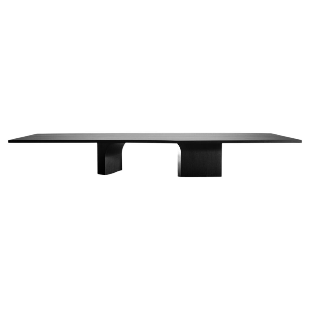 M K2519 Contemporary Sculptural Monolithic Oak Dining Table by Isac Elam Kaid 1