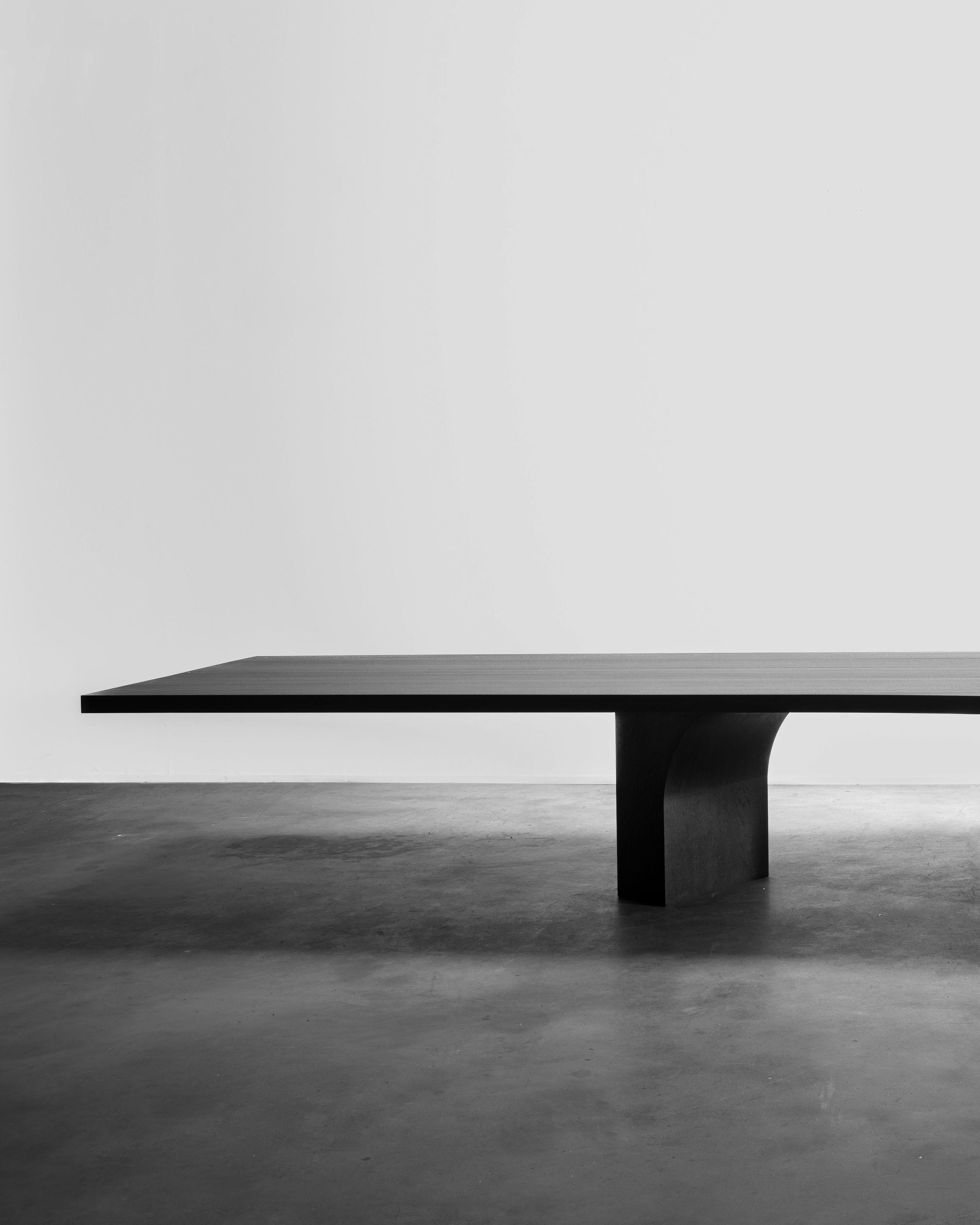 M K2519 Contemporary Sculptural Monolithic Oak Dining Table by Isac Elam Kaid 2