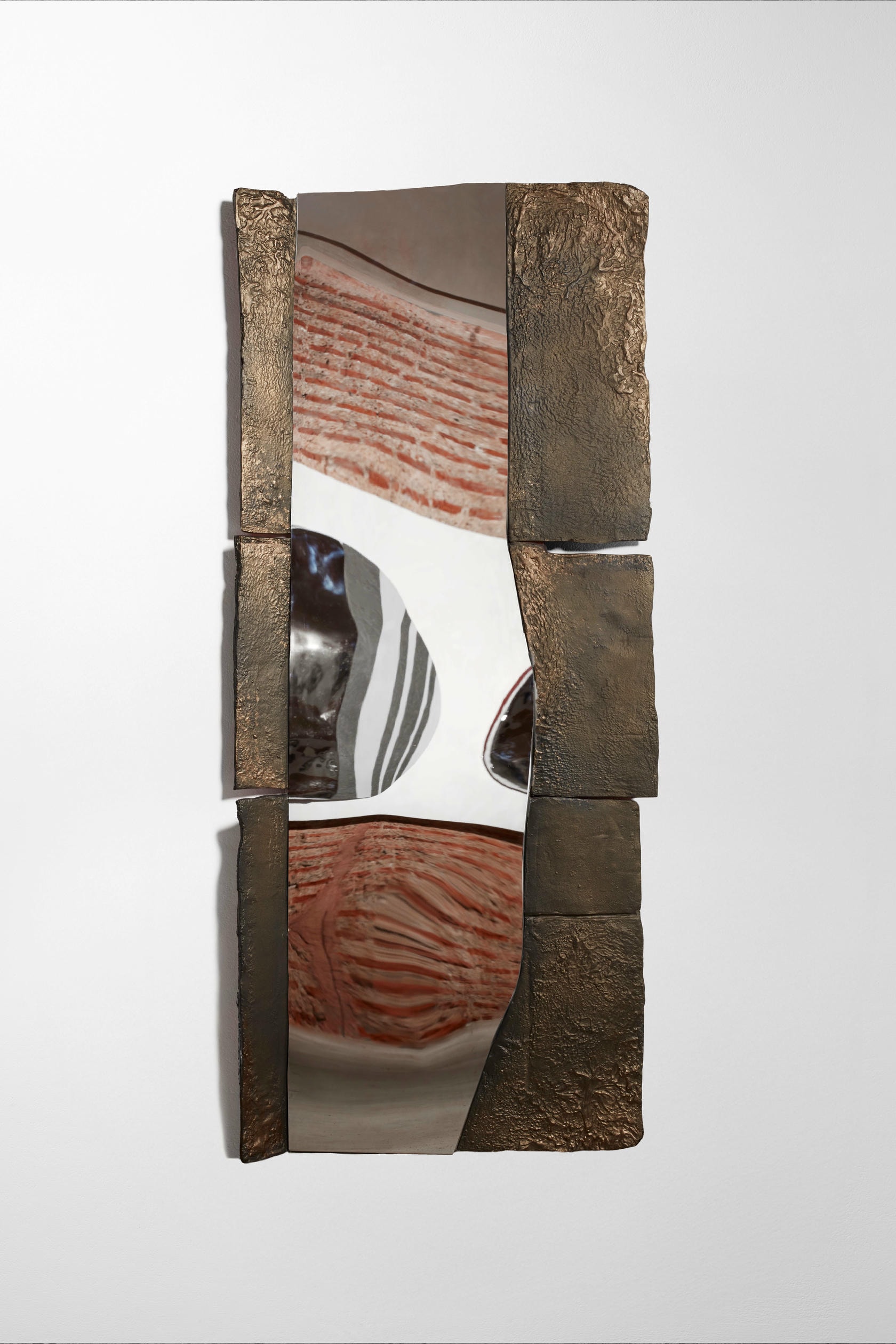 Ma Unique Rectangular Wall Mirror in Plated Cast Aluminum by Studio Ayse Demir 2
