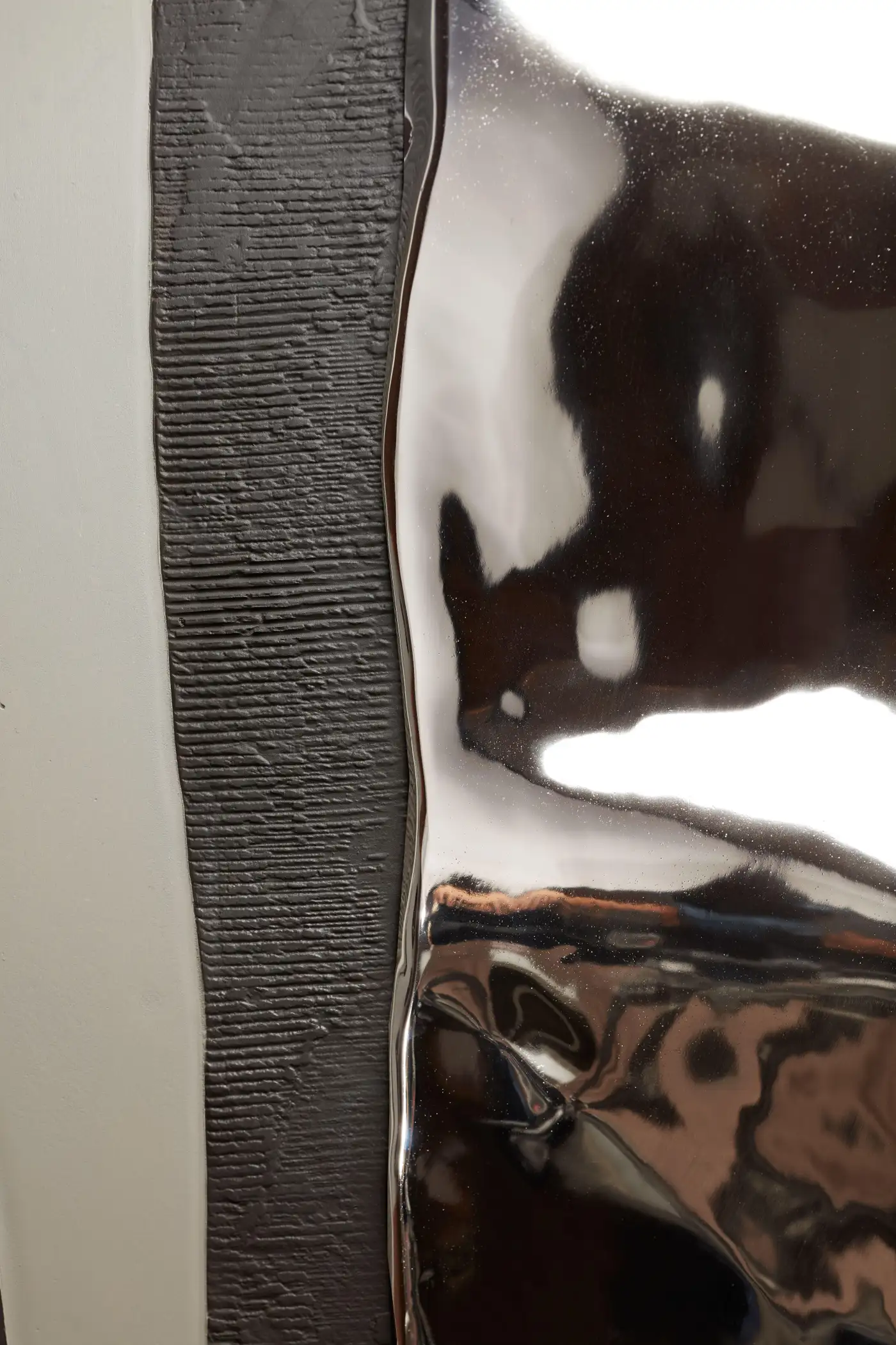 Mime II Unique Round Wall Mirror in Plated Cast Aluminum by Studio Ayse Demir 5