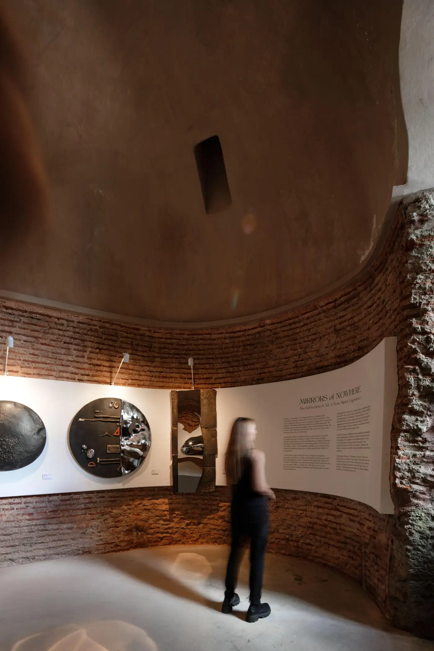 Mime II Unique Round Wall Mirror in Plated Cast Aluminum by Studio Ayse Demir 6