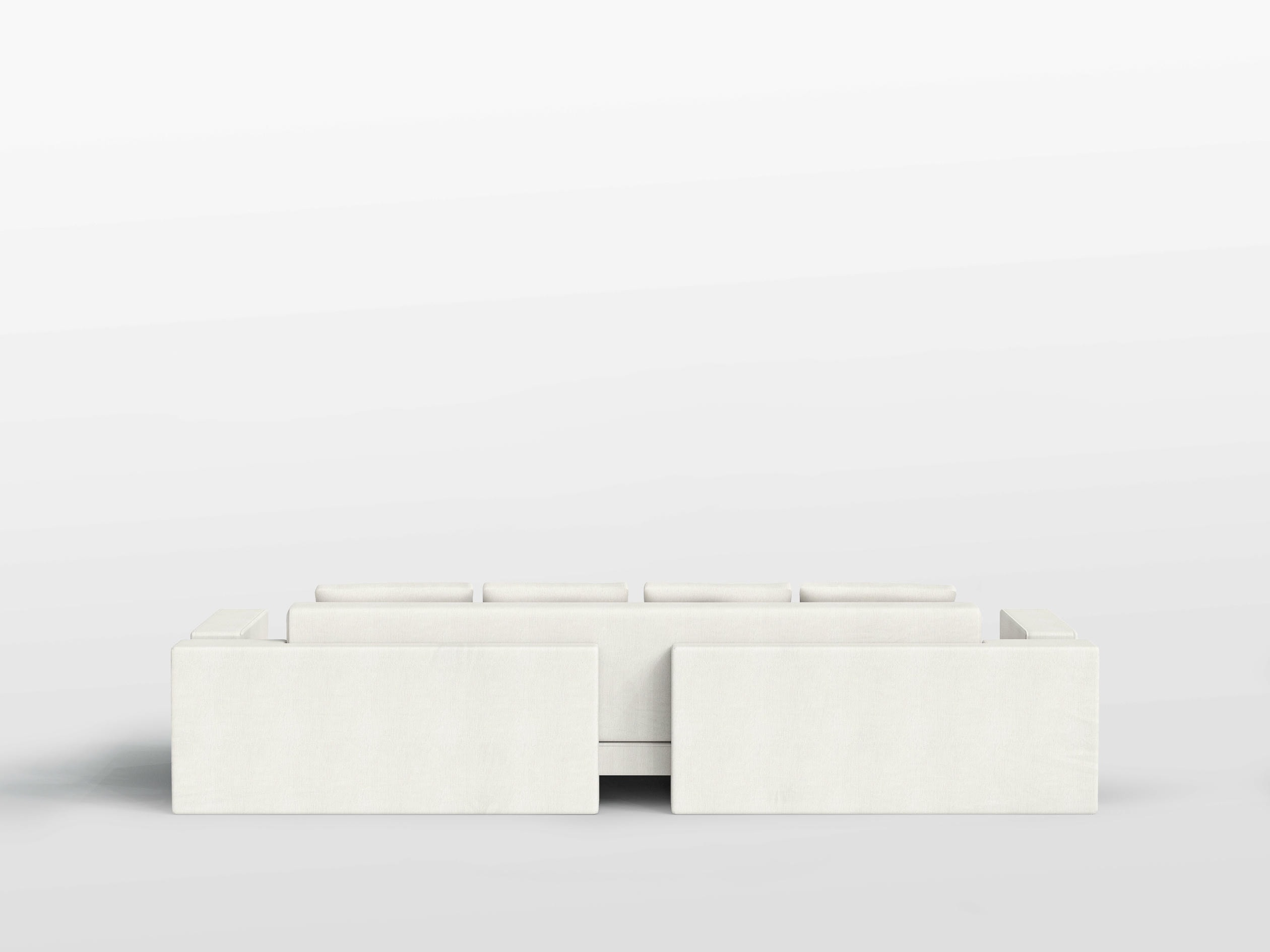 Odysseus Fully Upholstered Sofa in White Linen Fabric by OZA Design 4