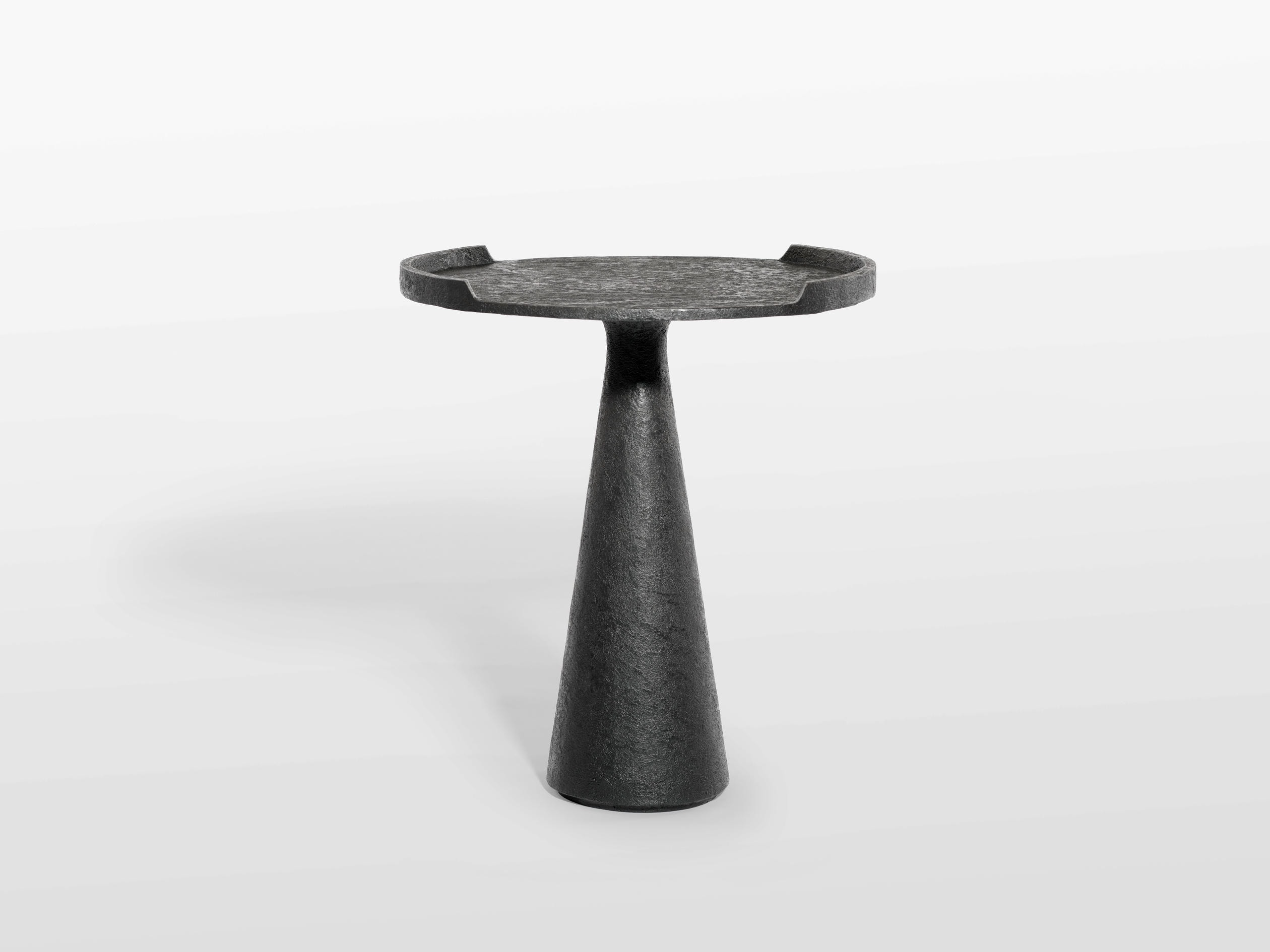 Perseus Side Table in Cast Bronze With Custom Hammered Patina by OZA Design 2