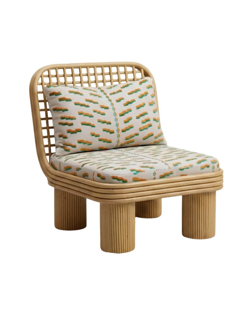 Annka Armchair in Stained Rattan, Plywood and HR Foam by POPUS EDITIONS 0