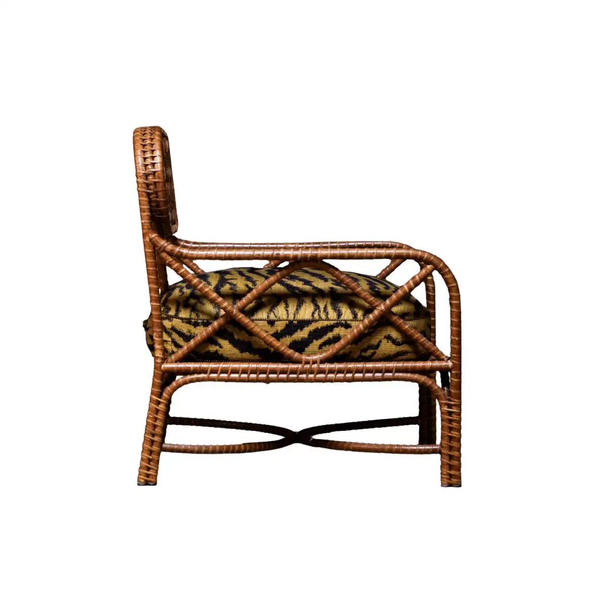 Bridget Armchair in Stained Rattan, Plywood and HR Foam by POPUS EDITIONS 3
