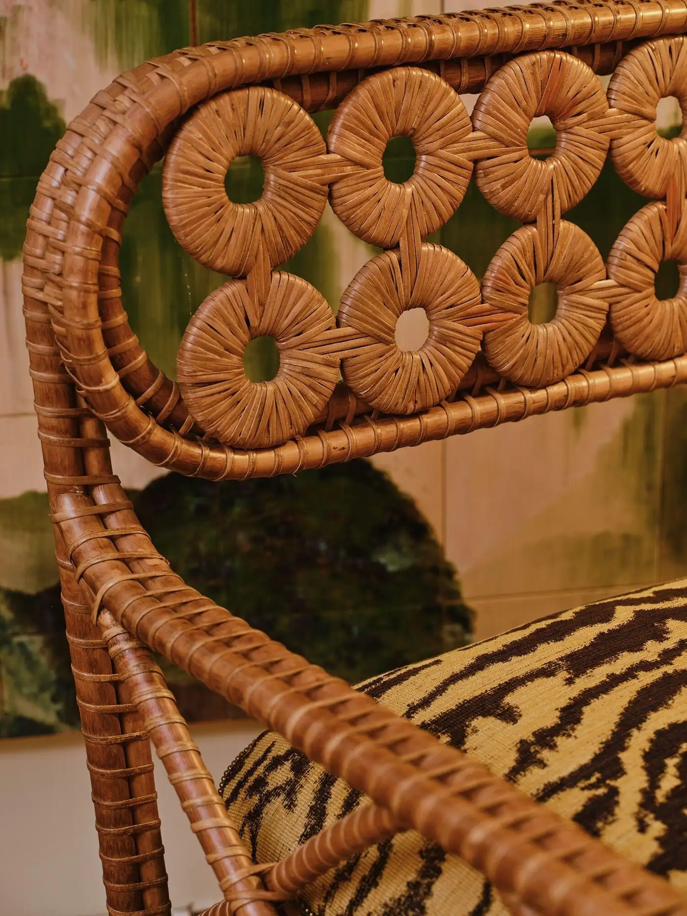 Bridget Armchair in Stained Rattan, Plywood and HR Foam by POPUS EDITIONS 6