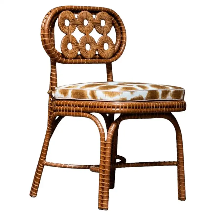 Bridget Chair in Stained Rattan, Plywood and HR Foam by POPUS EDITIONS 1