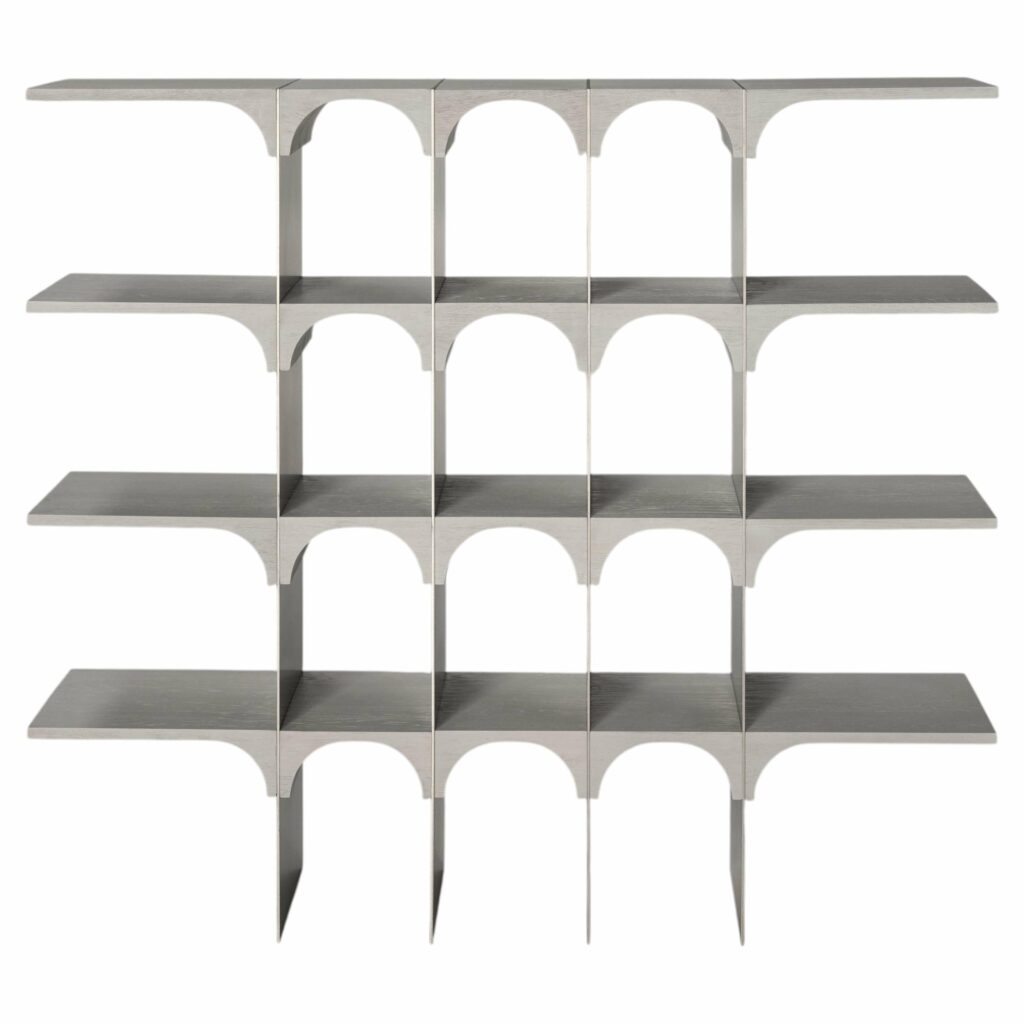 Enclave Shelving Unit Solid Oak and Stainless Steel by Cezar Moldovan x Arbore 1