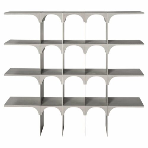 Enclave Shelving Unit Solid Oak and Stainless Steel by Cezar Moldovan x Arbore 1
