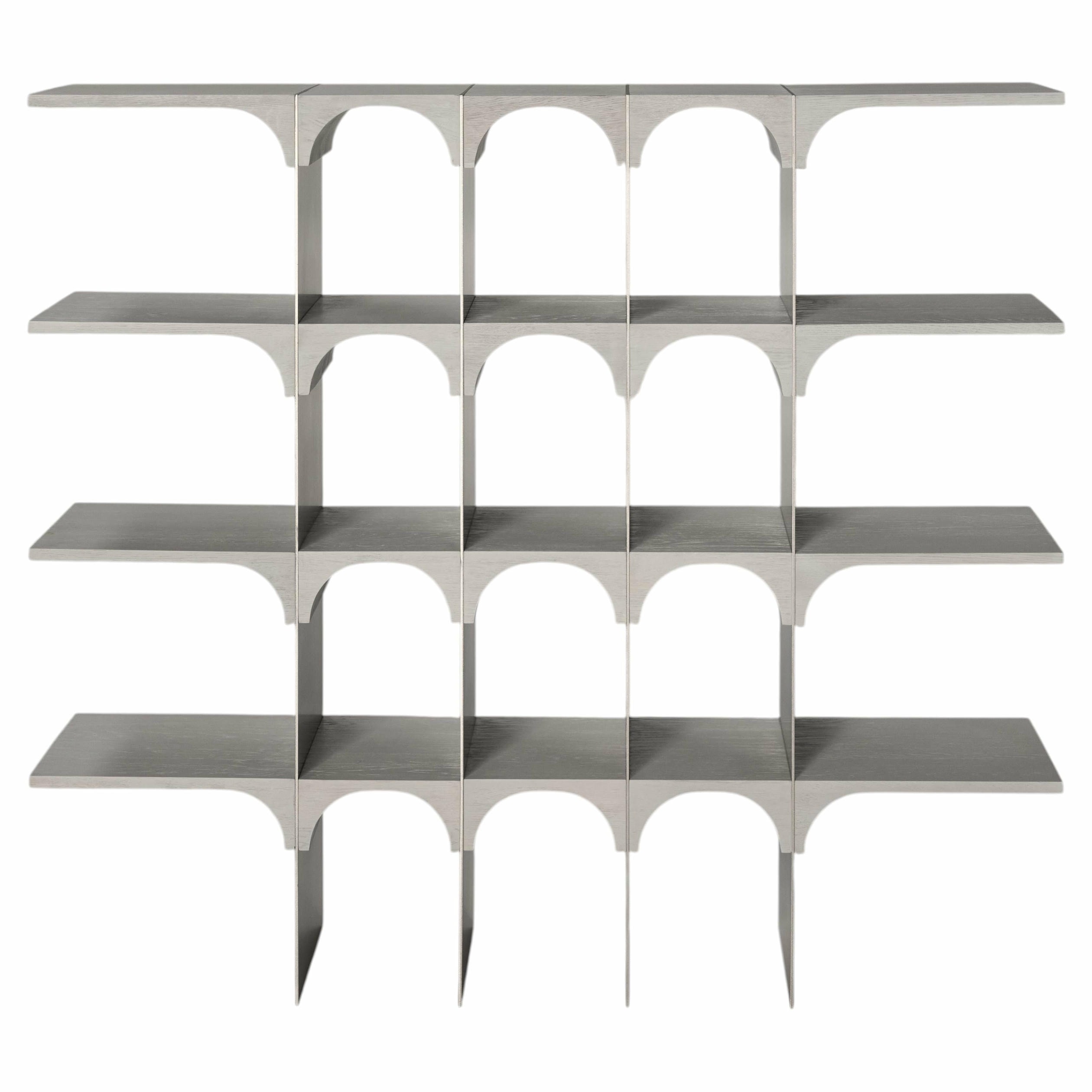 Enclave Shelving Unit Solid Oak and Stainless Steel by Cezar Moldovan x Arbore 1