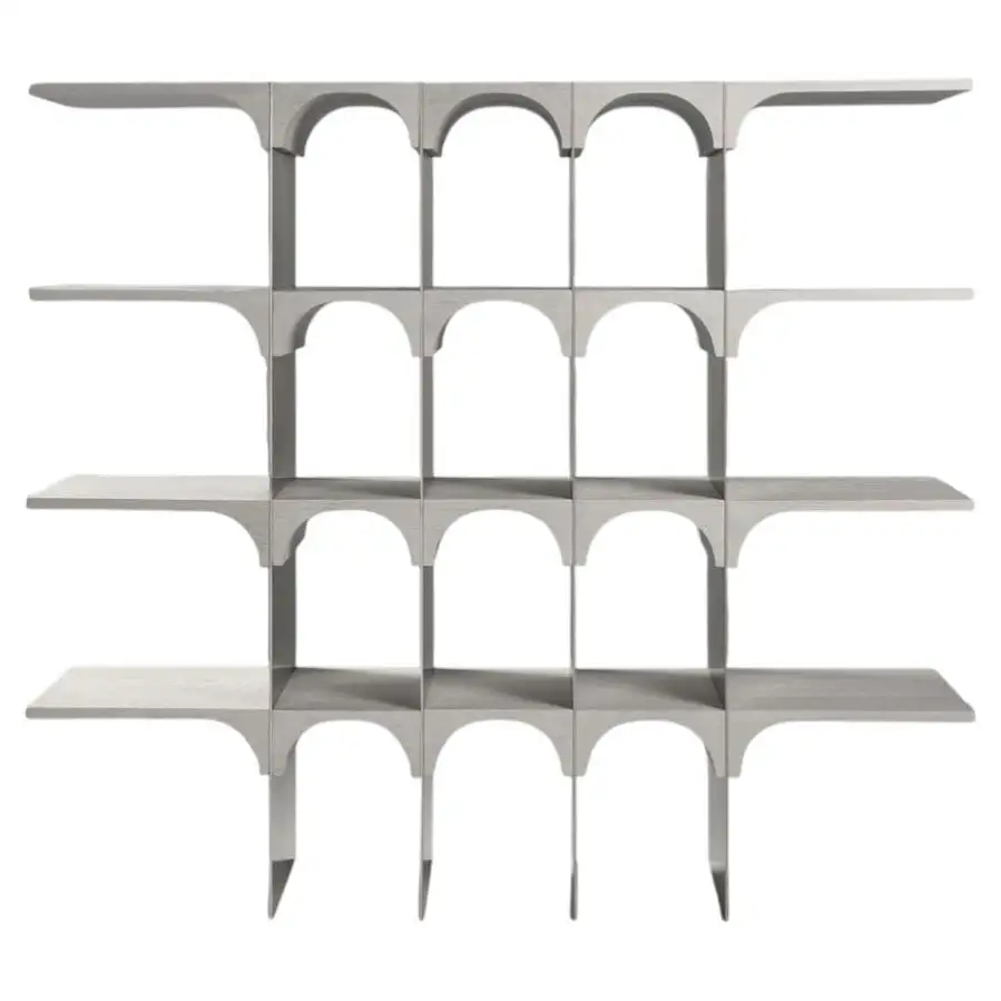 Enclave Shelving Unit, Solid Oak and Stainless Steel by Cezar Moldovan x Arbore 1