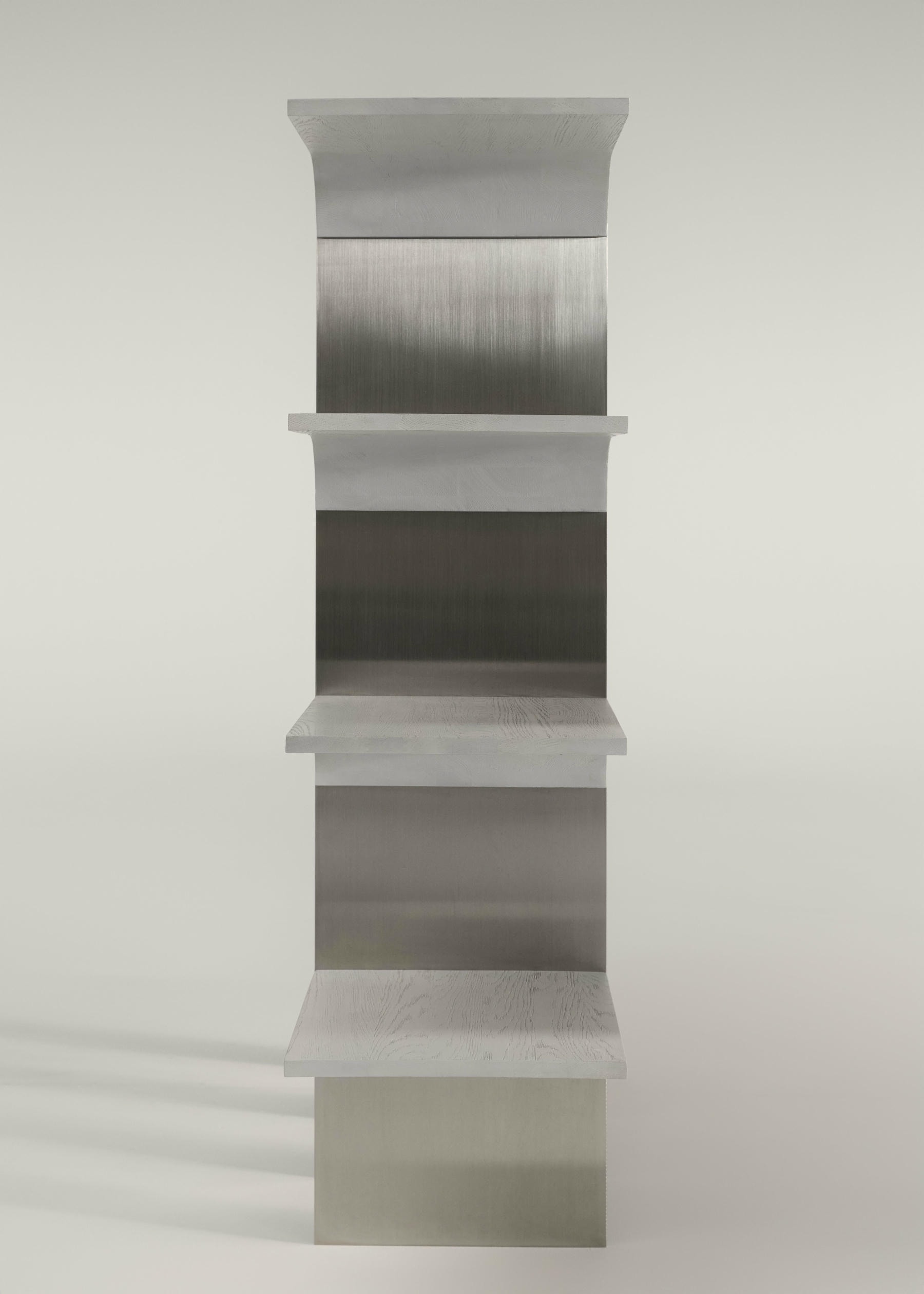 Enclave Shelving Unit Solid Oak and Stainless Steel by Cezar Moldovan x Arbore 18