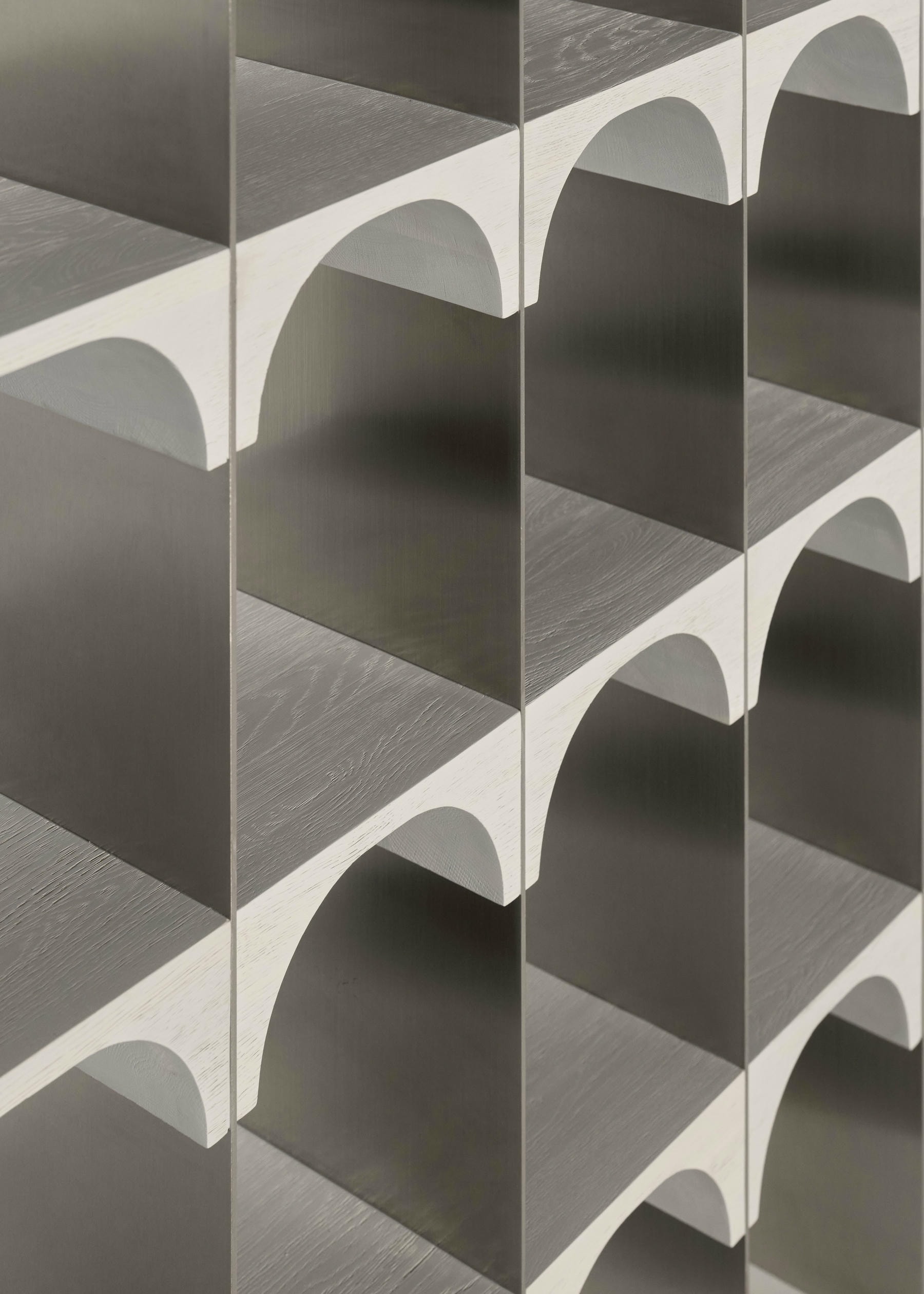 Enclave Shelving Unit Solid Oak and Stainless Steel by Cezar Moldovan x Arbore 3