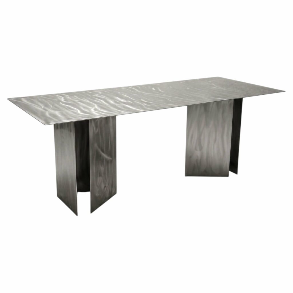 Fold Rectangular Table in Stainless Steel by Metalmorphosis Studio 1