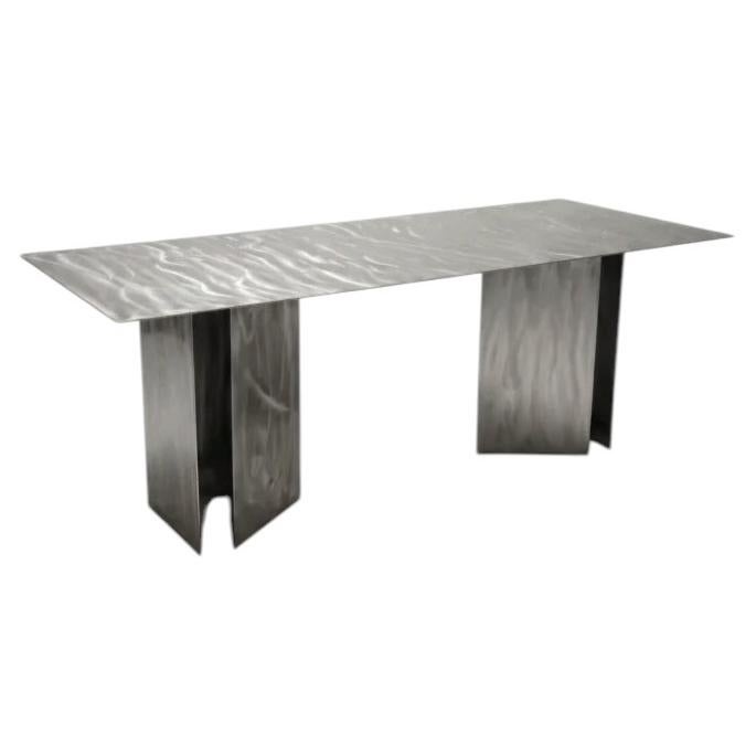 Fold Rectangular Table in Stainless Steel by Metalmorphosis Studio 1