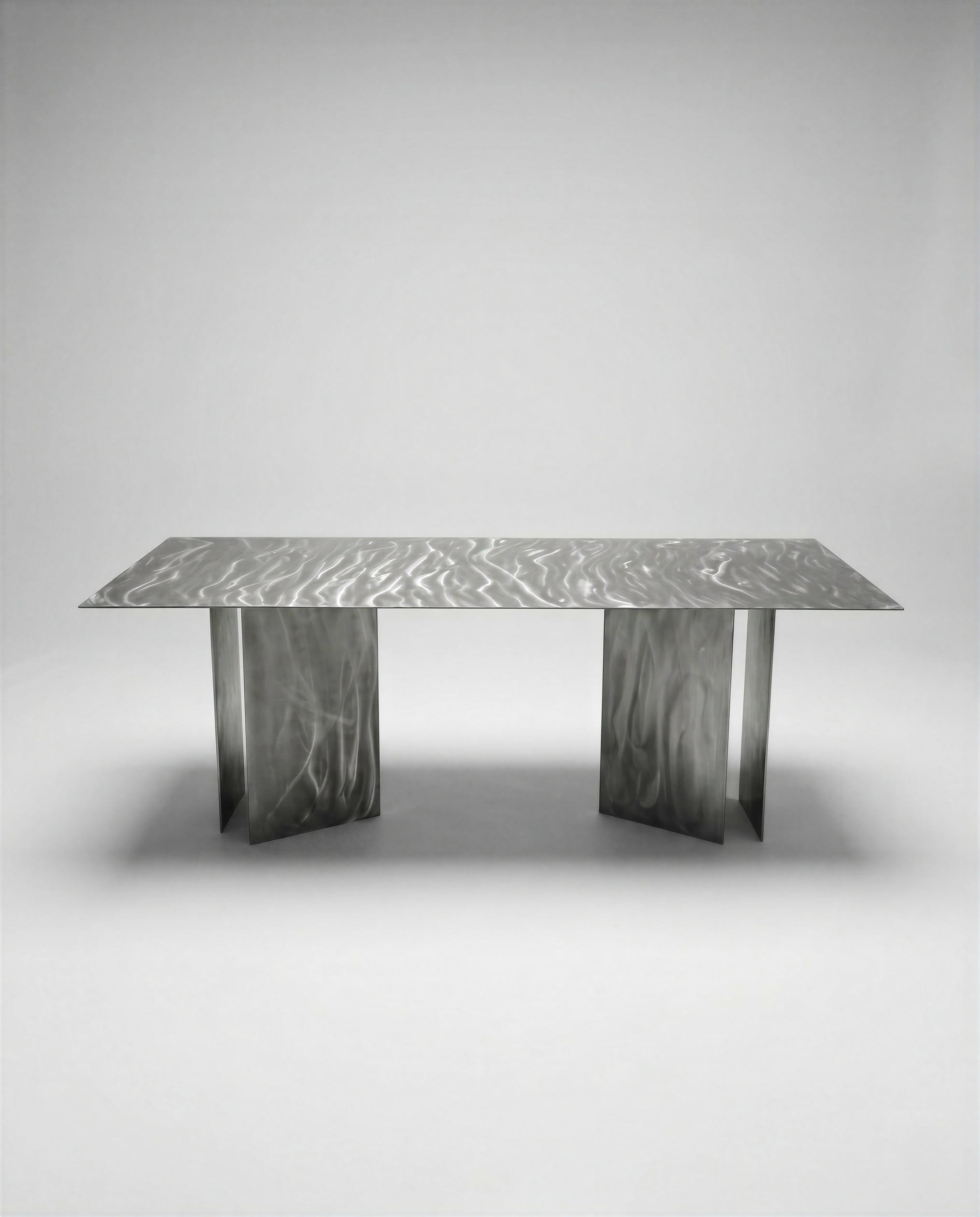 Fold Rectangular Table in Stainless Steel by Metalmorphosis Studio 3