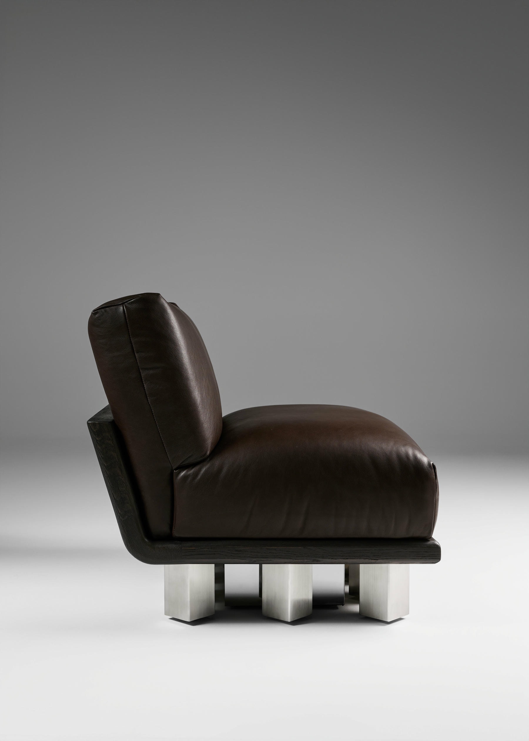 Kafka Lounge Chair Solid Oak and Leather by Cezar Moldovan x Arbore 5