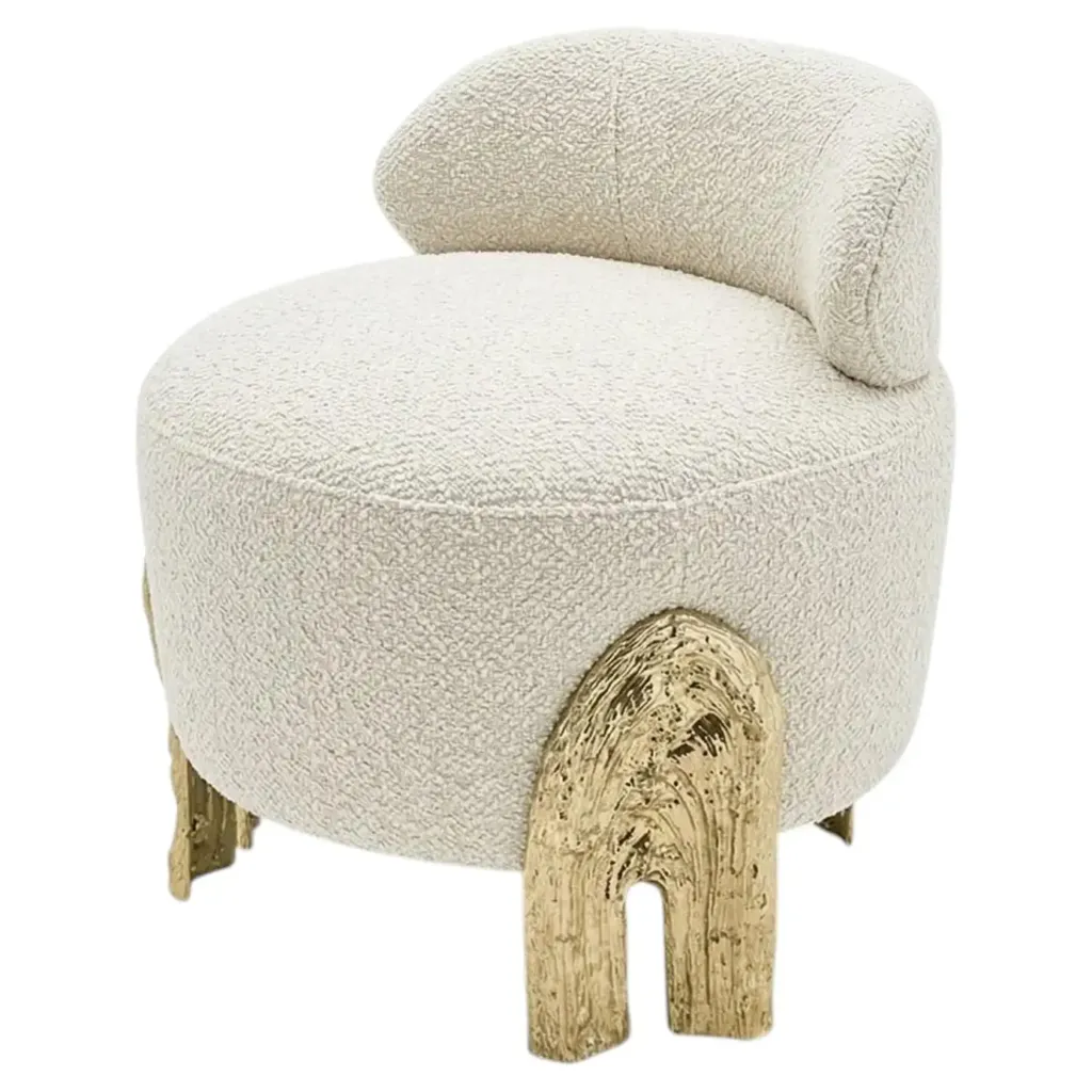 Kahy Wild White Fabric Bench by MAEVE 1