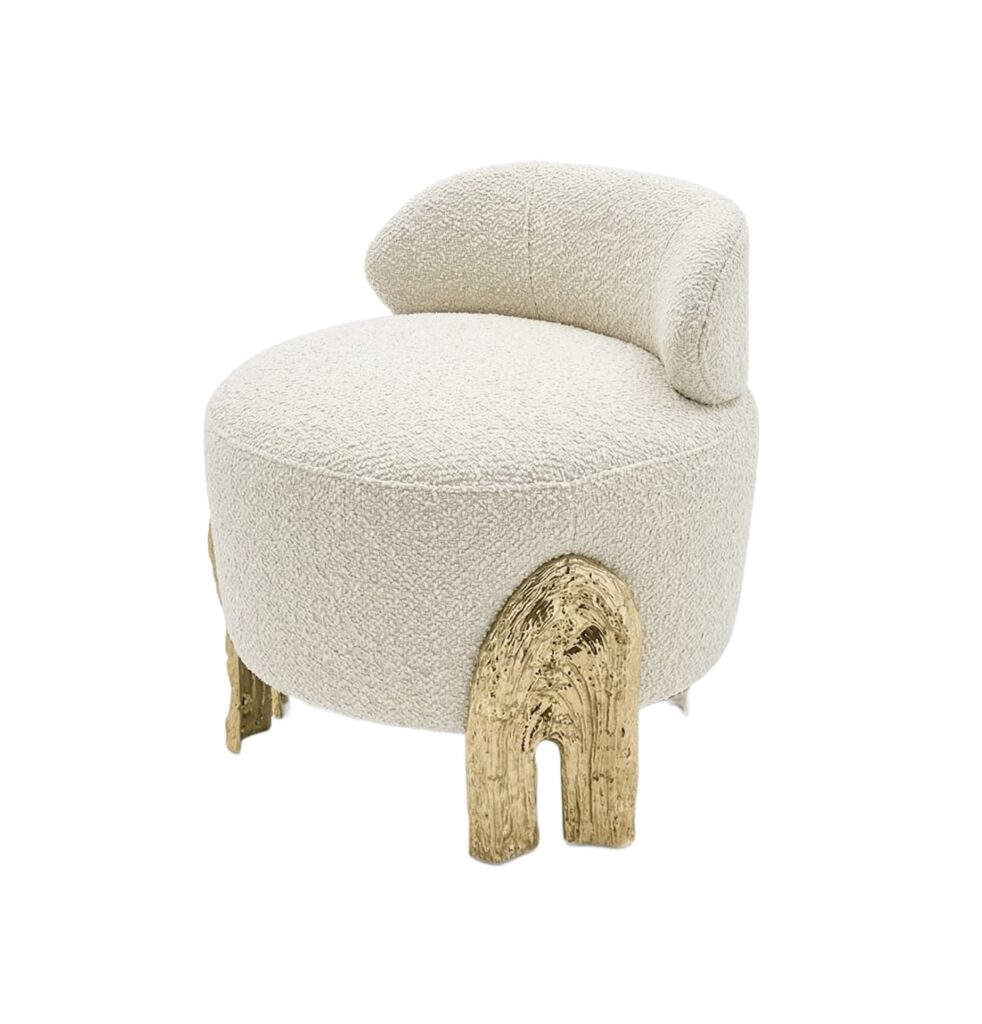 Kahy Wild White Fabric Bench by MAEVE 1