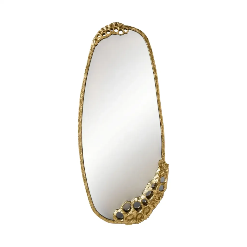 Lotus Brass Wall Mirror by MAEVE 1