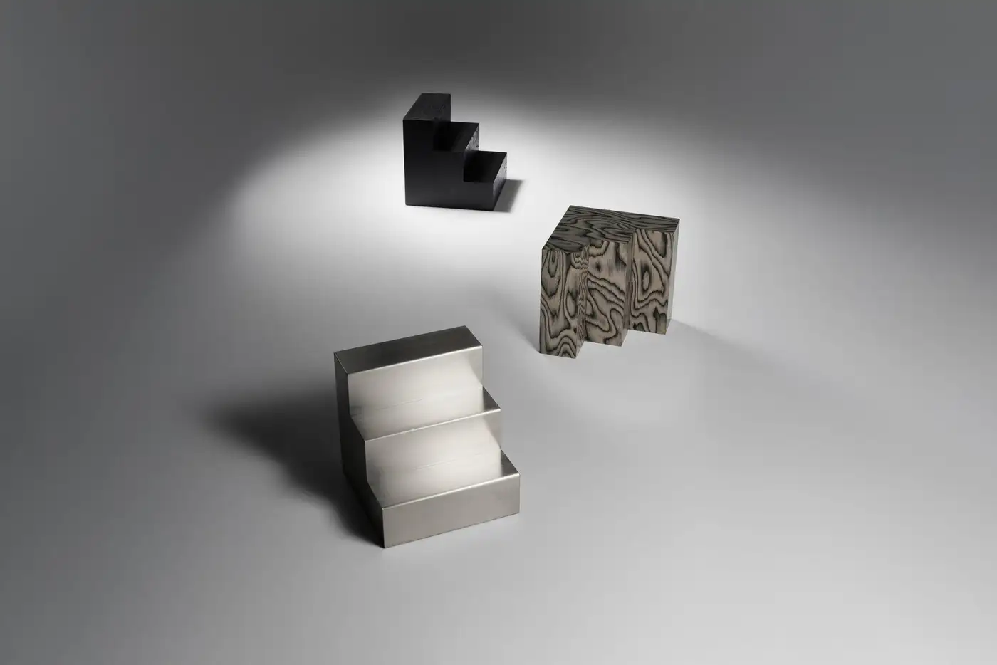 Monolit Side Table, Stainless Steel by Cezar Moldovan x Arbore 5