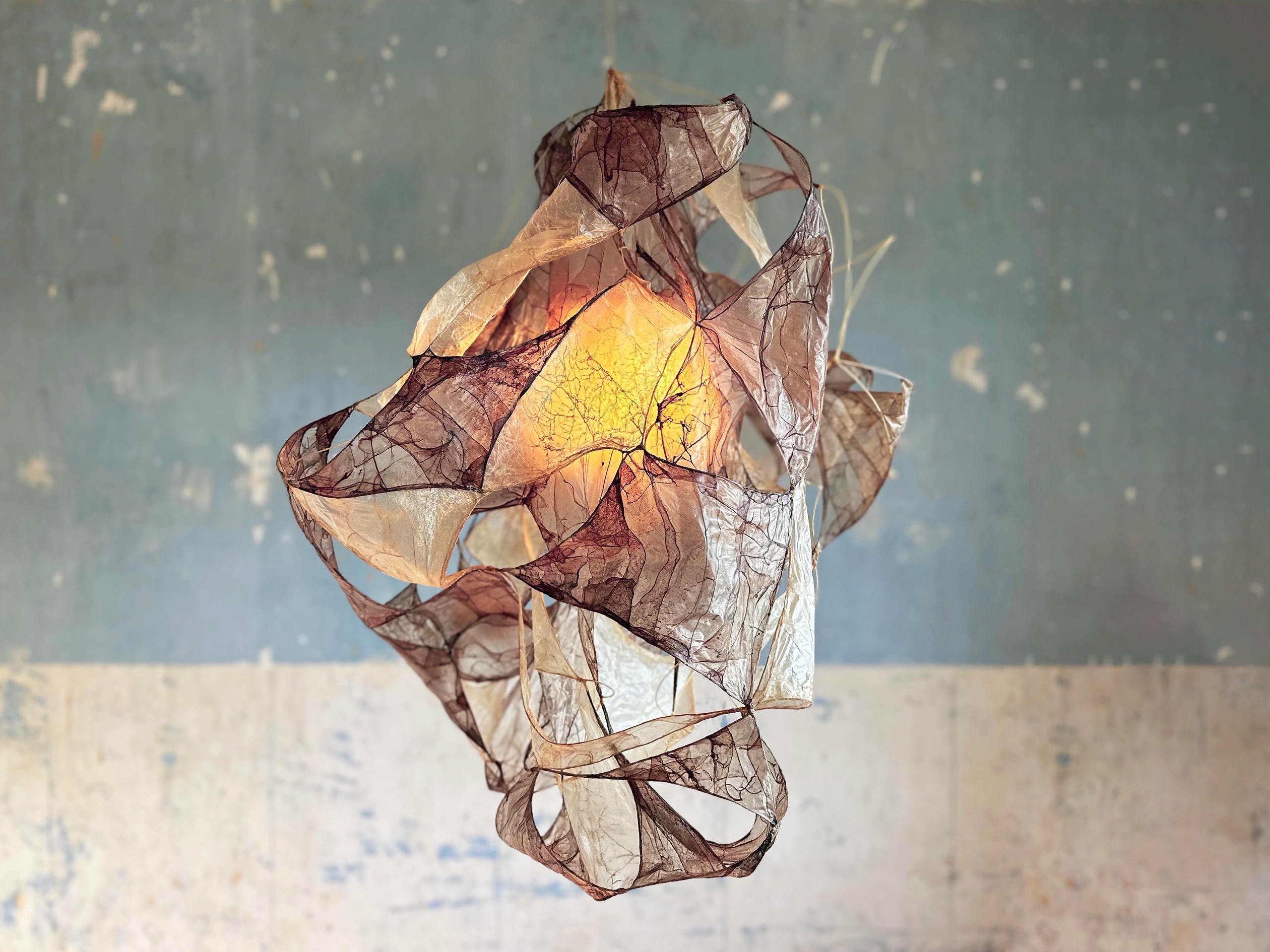Multi Purple Pendant Lamp in Bio Material with Natural Dyes by Thibault Philip 2