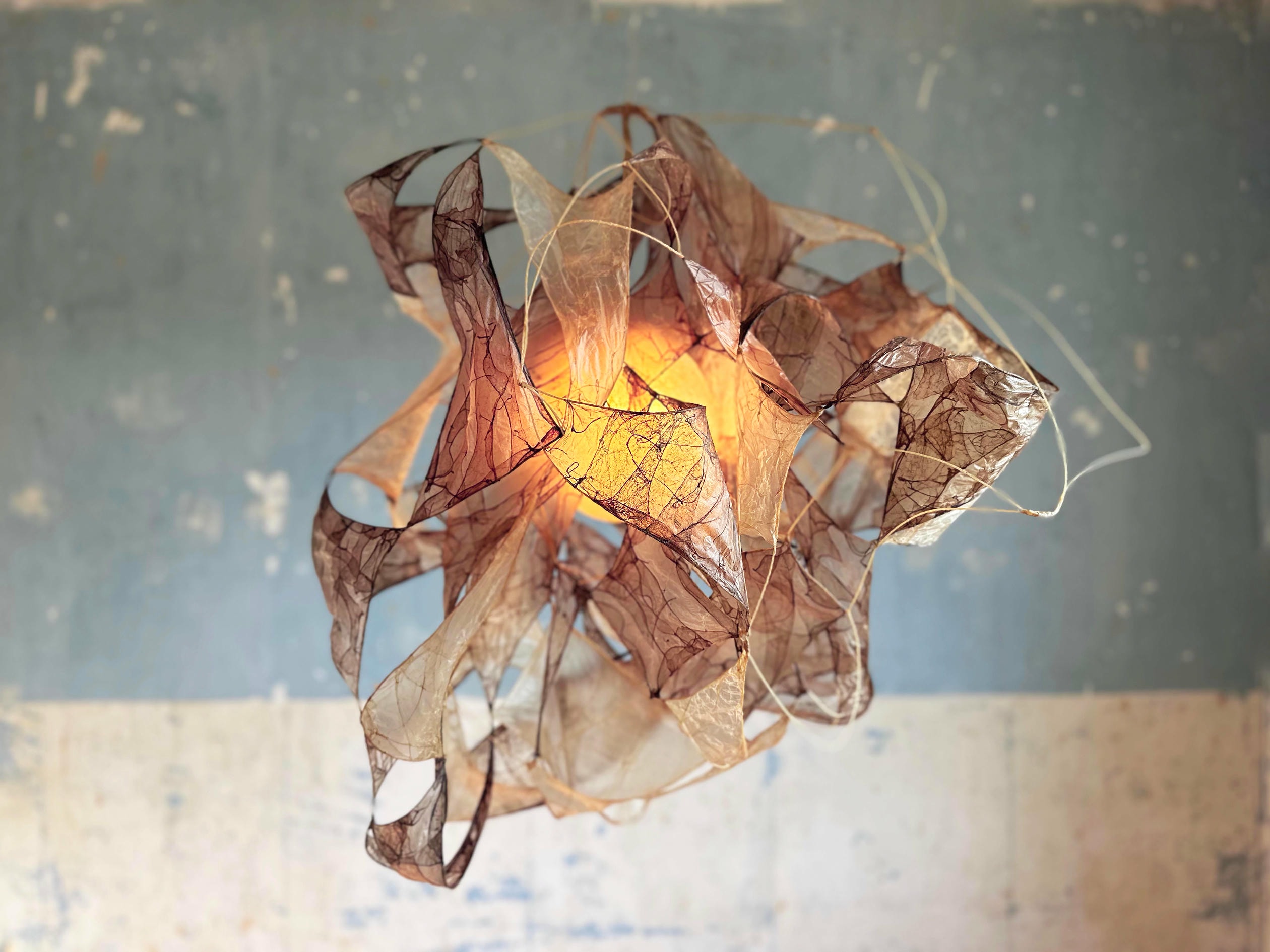 Multi Purple Pendant Lamp in Bio Material with Natural Dyes by Thibault Philip 3