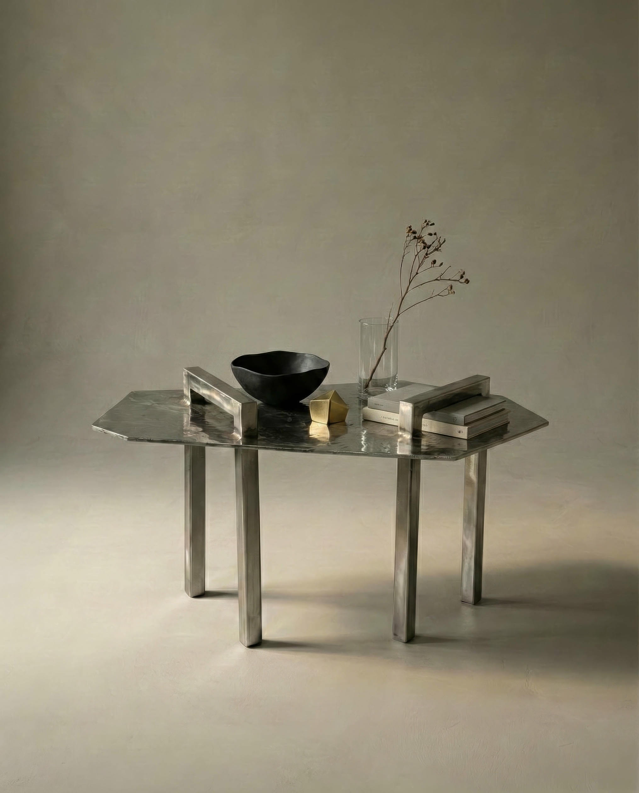 Ondulae Coffee Table in Stainless Steel by Metalmorphosis Studio 2