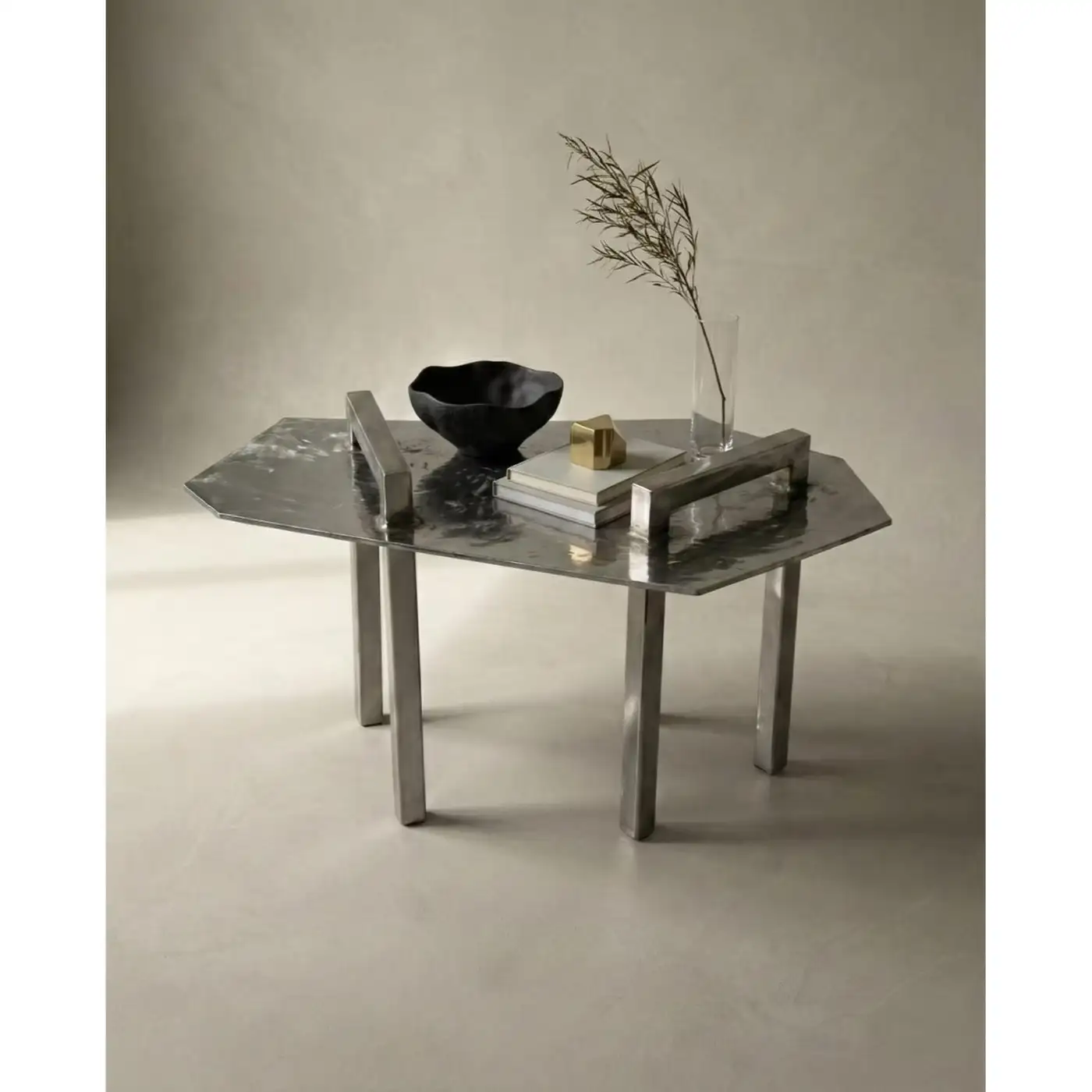 Ondulae Coffee Table in Stainless Steel by Metalmorphosis Studio 6