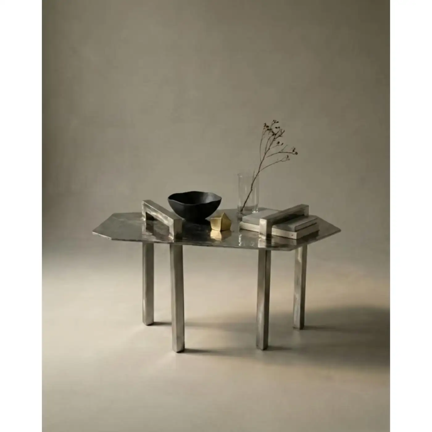 Ondulae Coffee Table in Stainless Steel by Metalmorphosis Studio 7