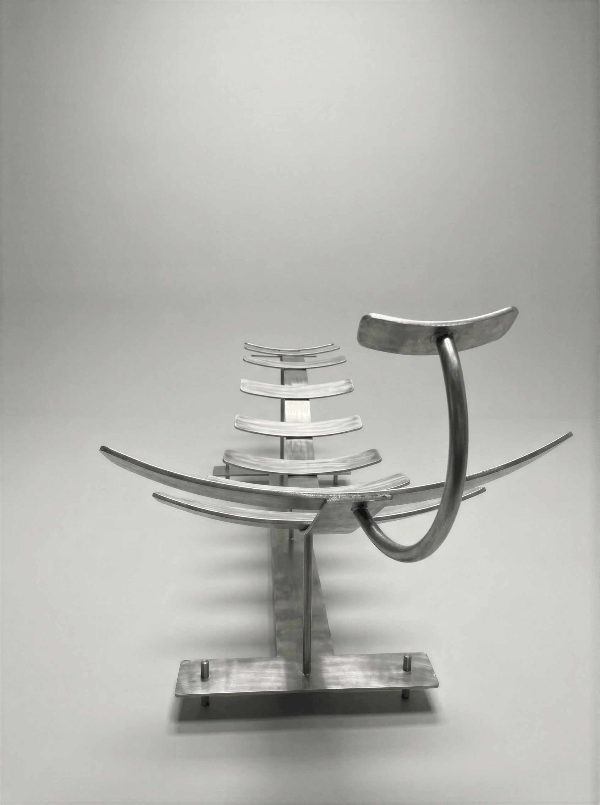 Ossario Chaise Longue in Mild Steel & Acrylic Coat by Metalmorphosis Studio 6