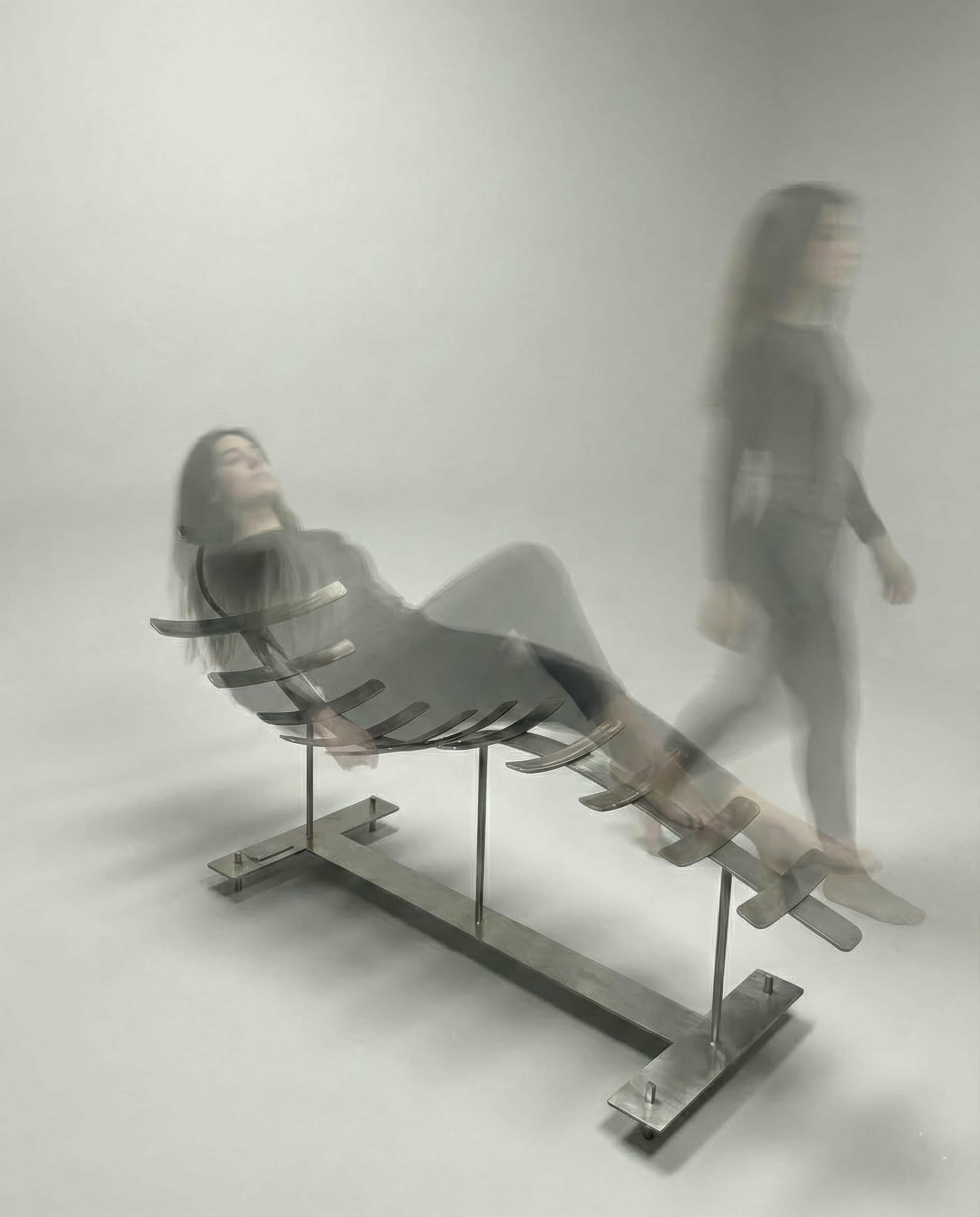 Ossario Chaise Longue in Mild Steel Acrylic Coat by Metalmorphosis Studio 8