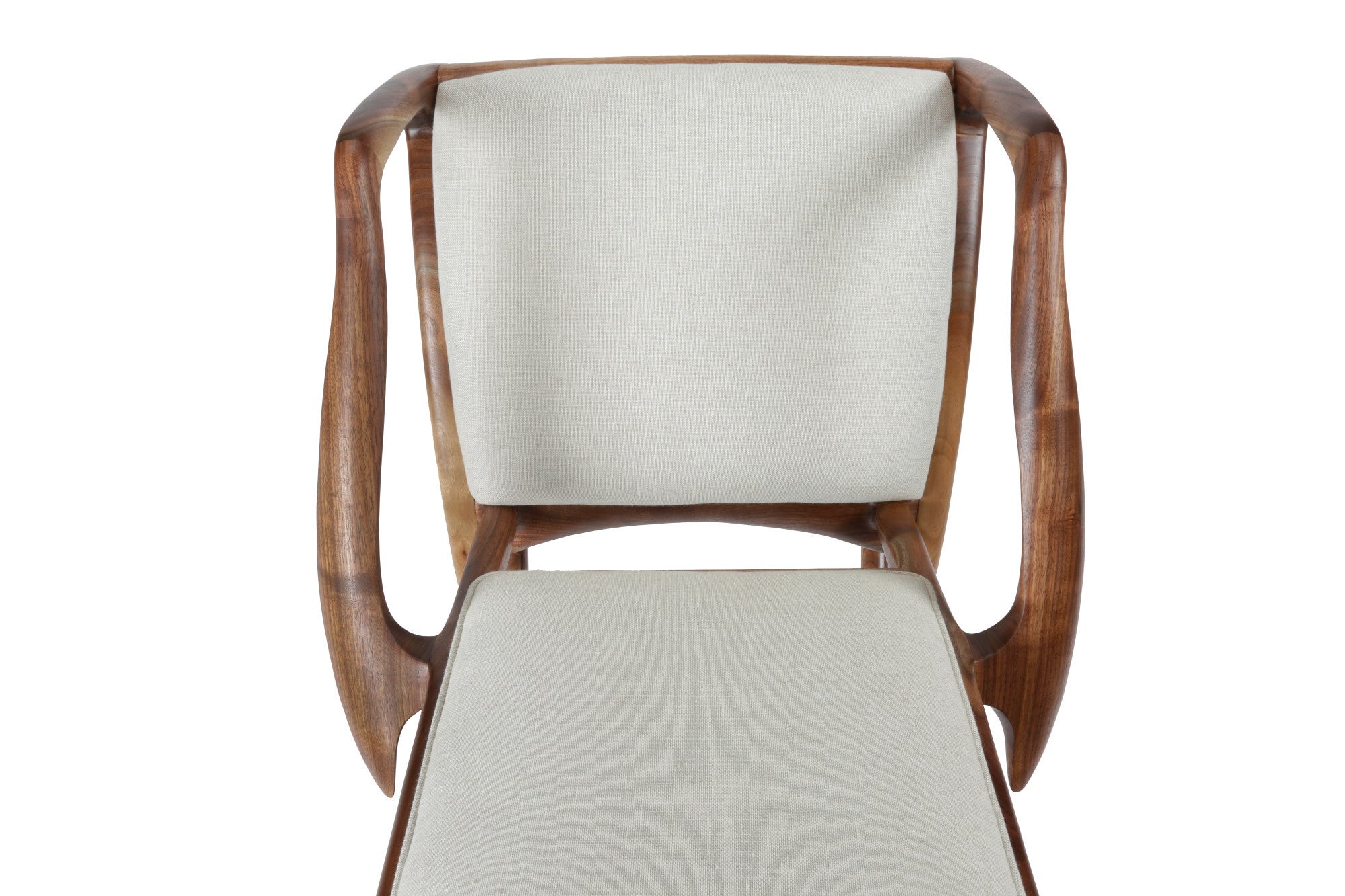 Rocker Chair in Walnut with Linen Upholstery by Brian Fireman Design 5